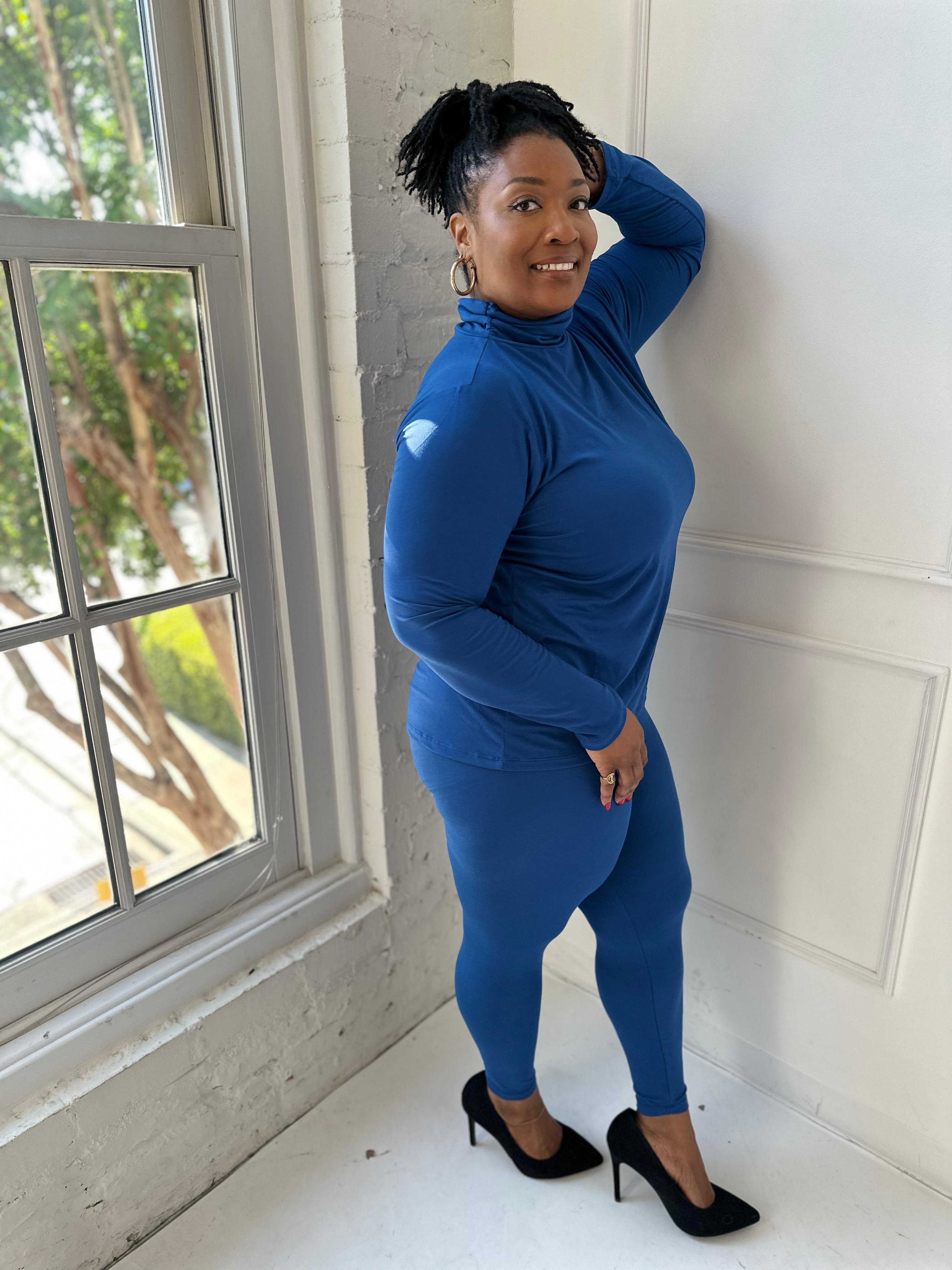 LIGHT NAVY Long Sleeve Matching Set | Small-3X