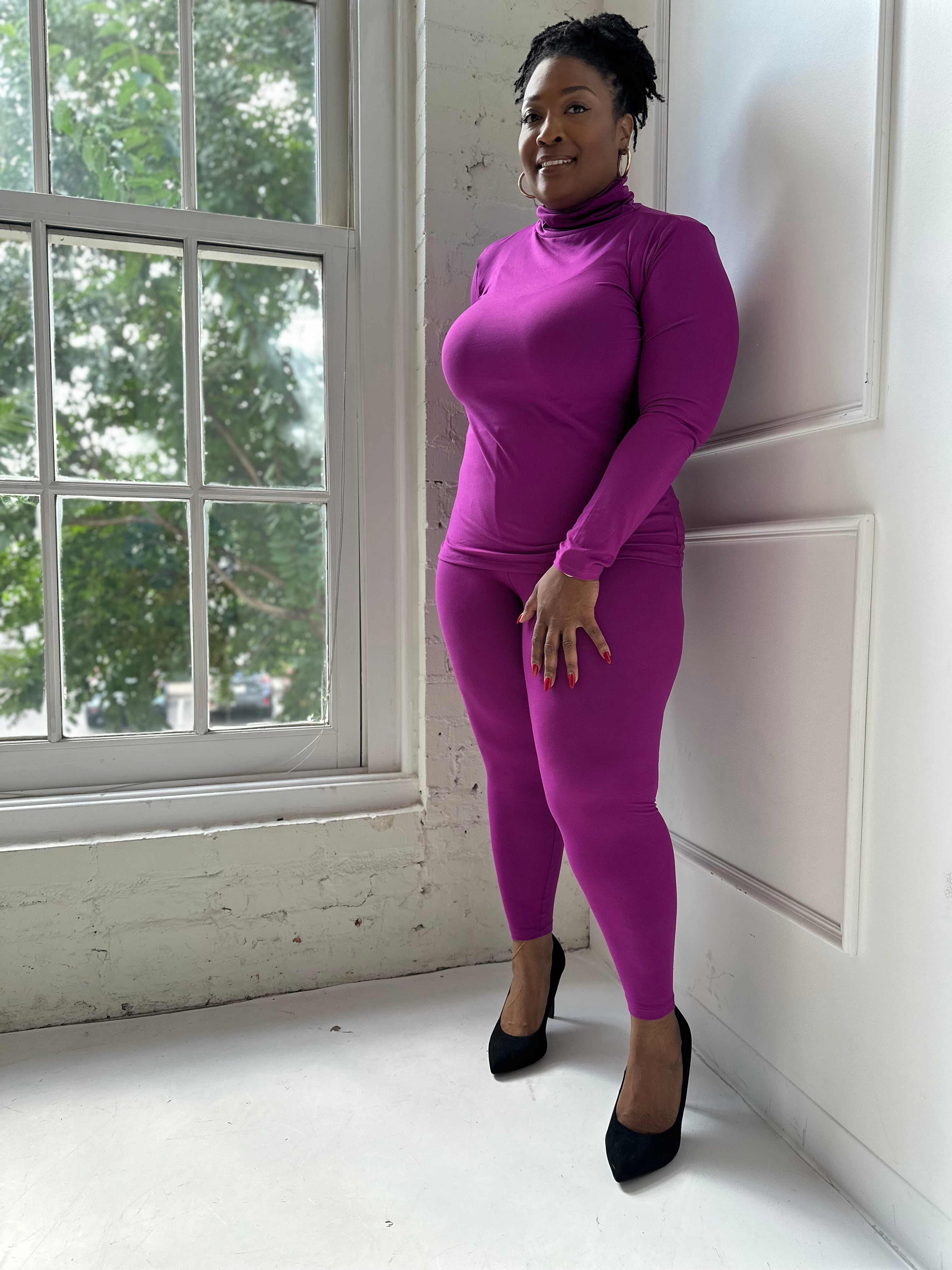 LIGHT PLUM Long Sleeve Matching Set | Small-3X