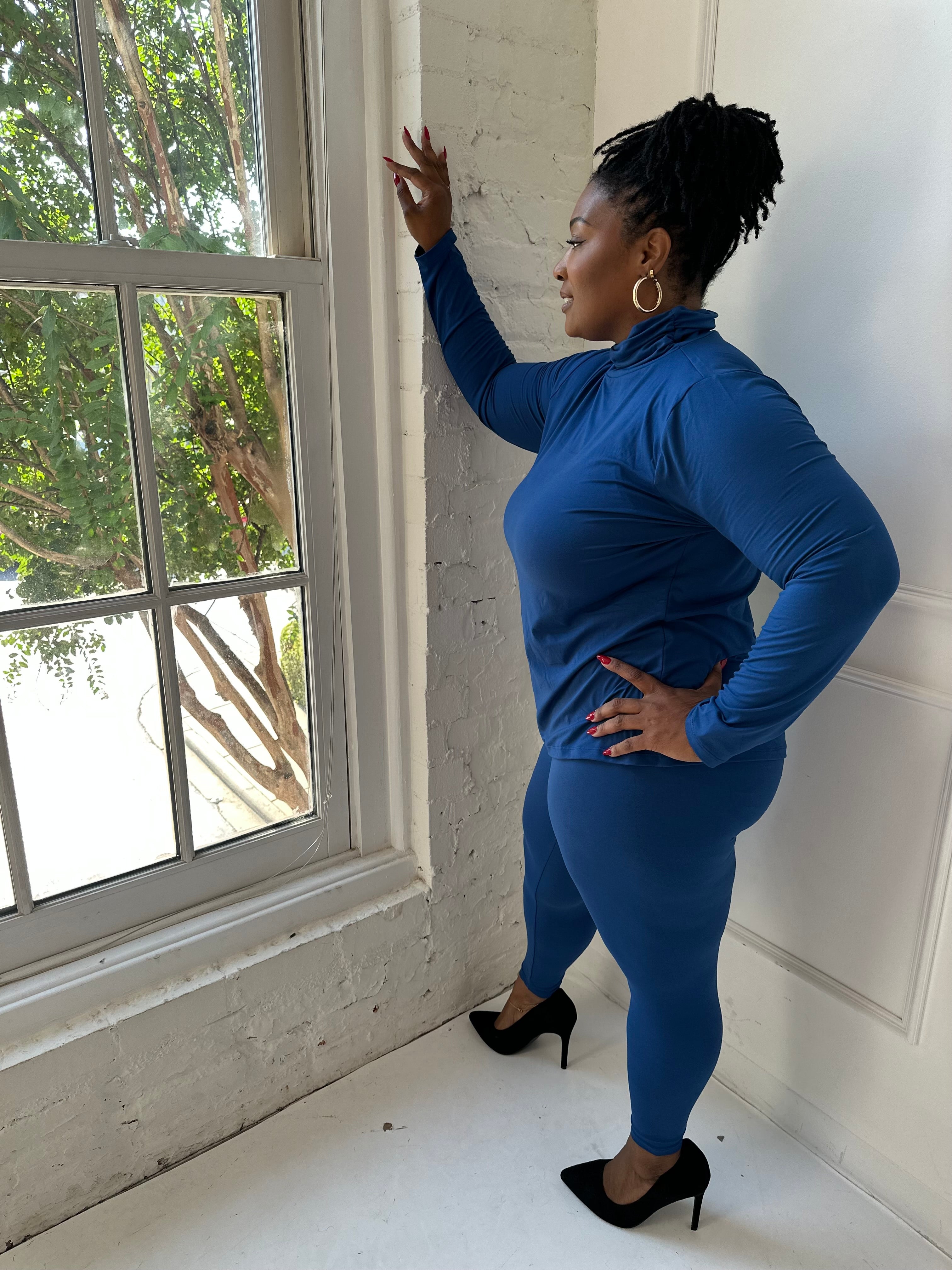 LIGHT NAVY Long Sleeve Matching Set | Small-3X