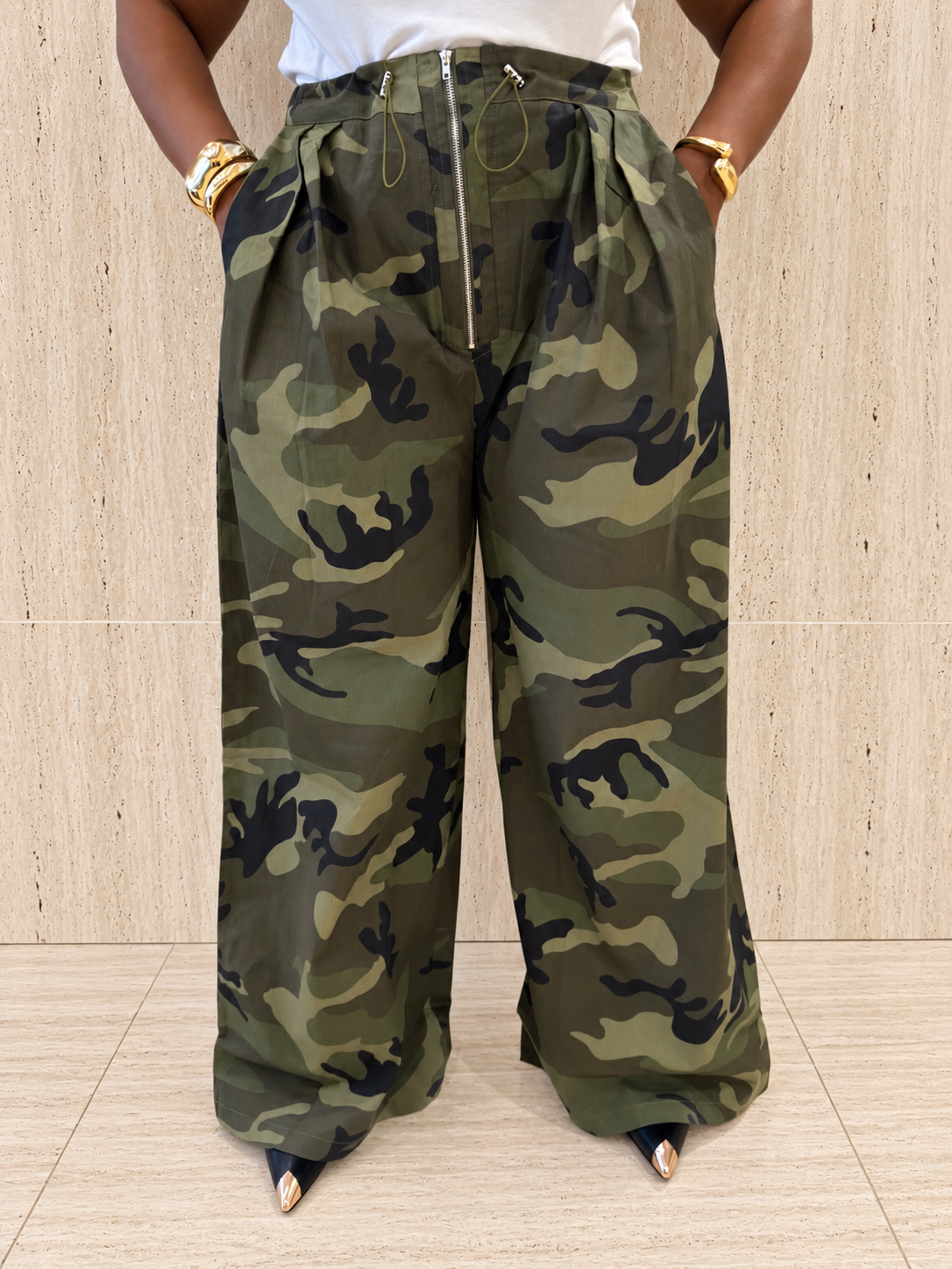 Camo Wide Leg Pants