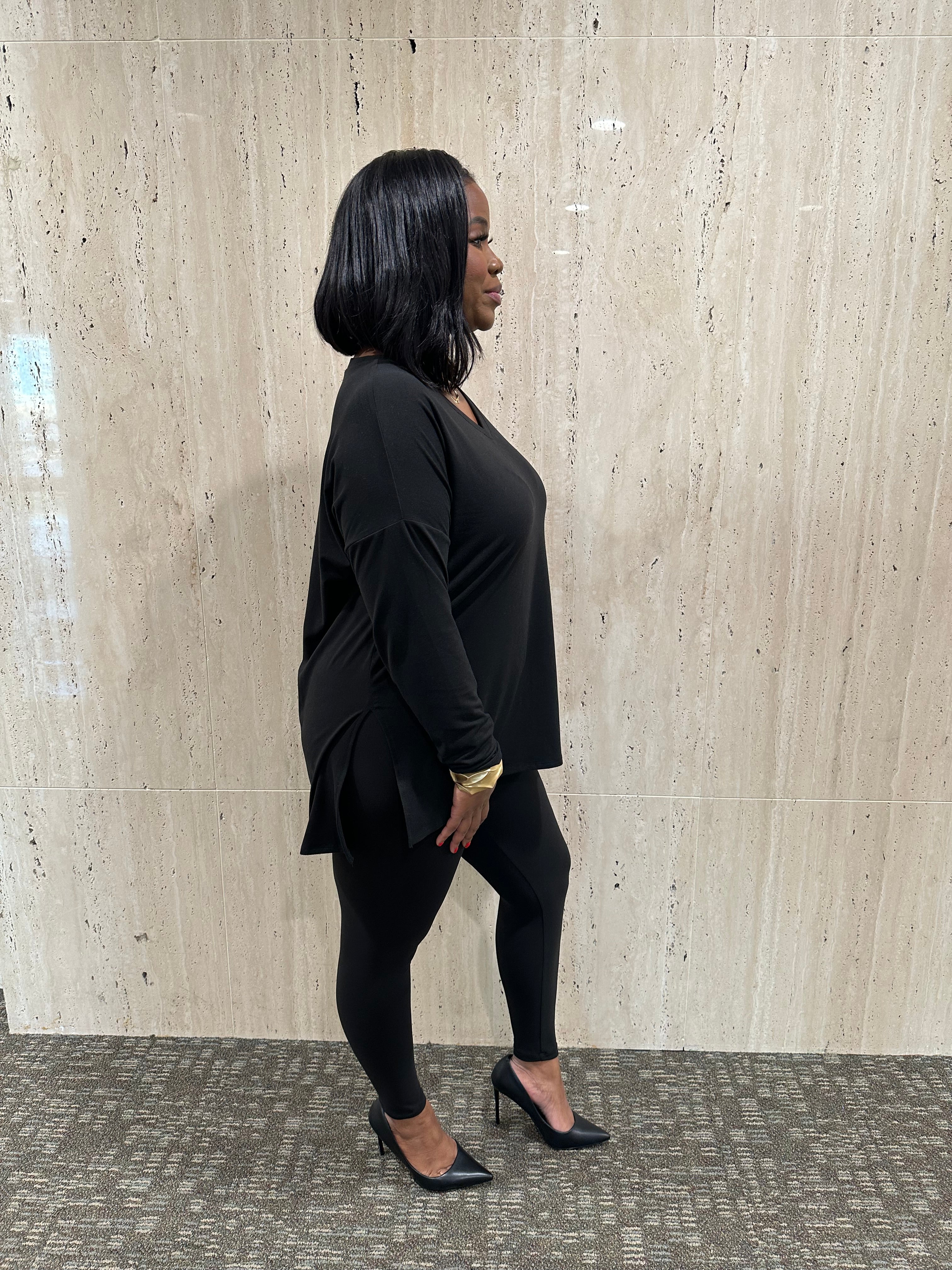 BLACK Relaxed Fit Matching Set | Small-3X