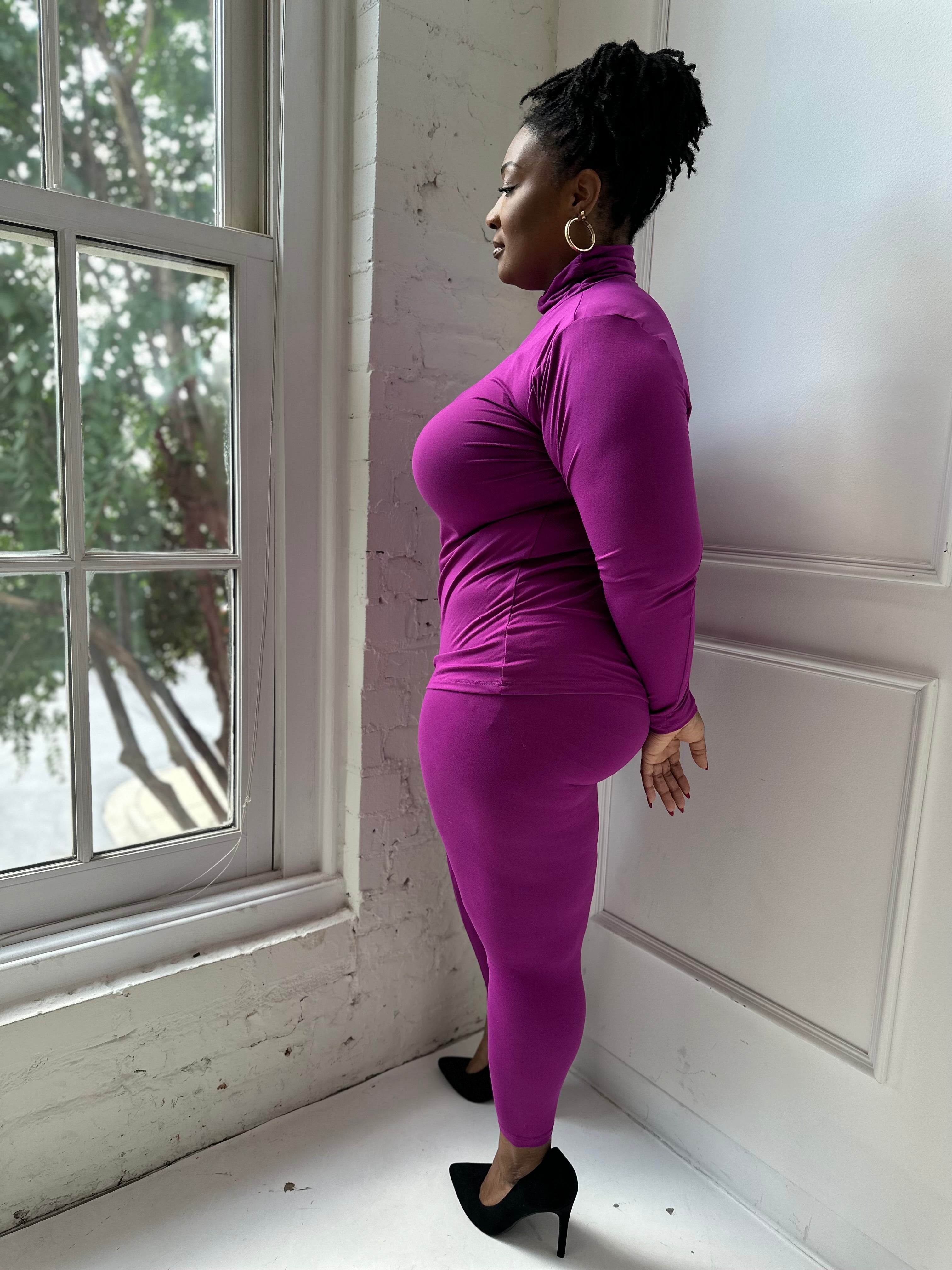 LIGHT PLUM Long Sleeve Matching Set | Small-3X