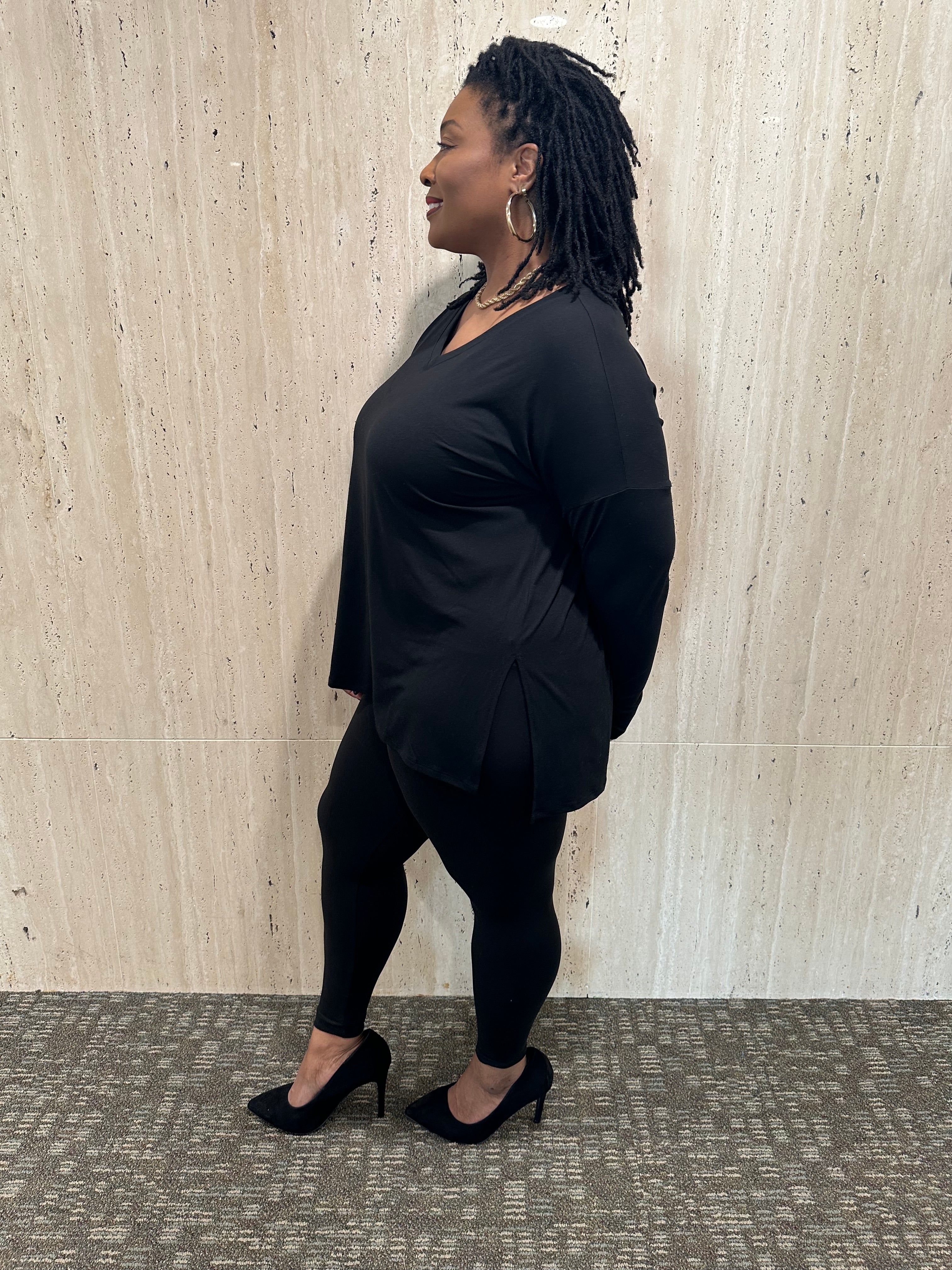 BLACK Relaxed Fit Matching Set | Small-3X