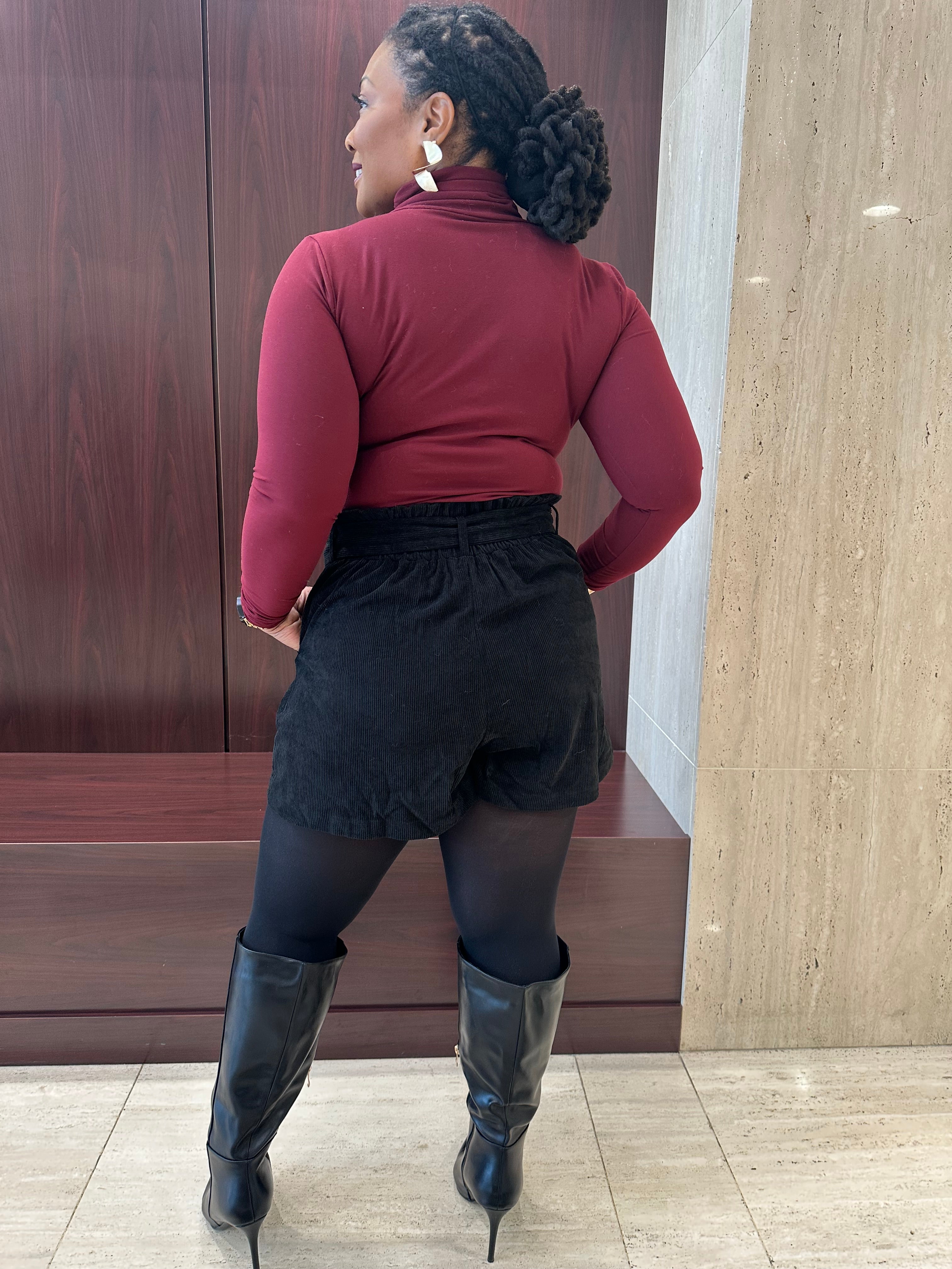 Corduroy High Waisted Shorts