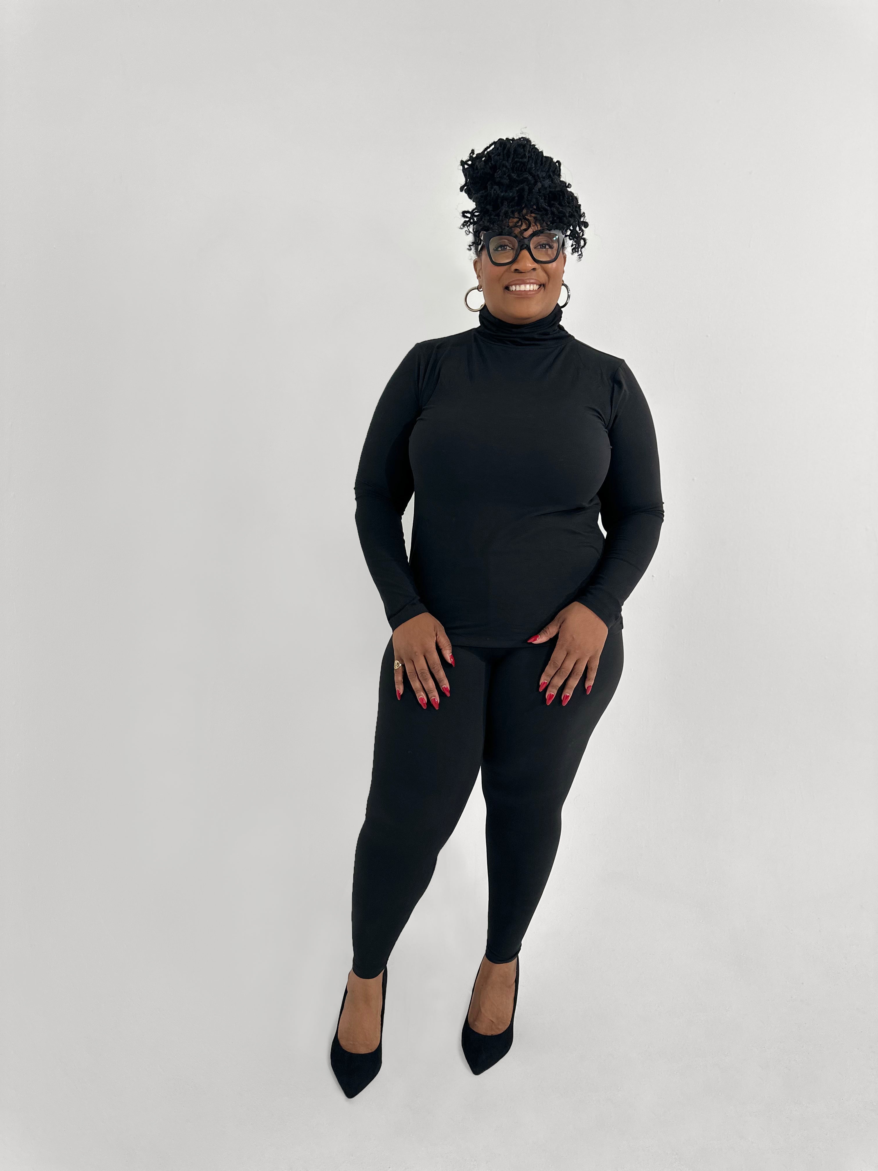BLACK Long Sleeve Matching Set | Small-3X