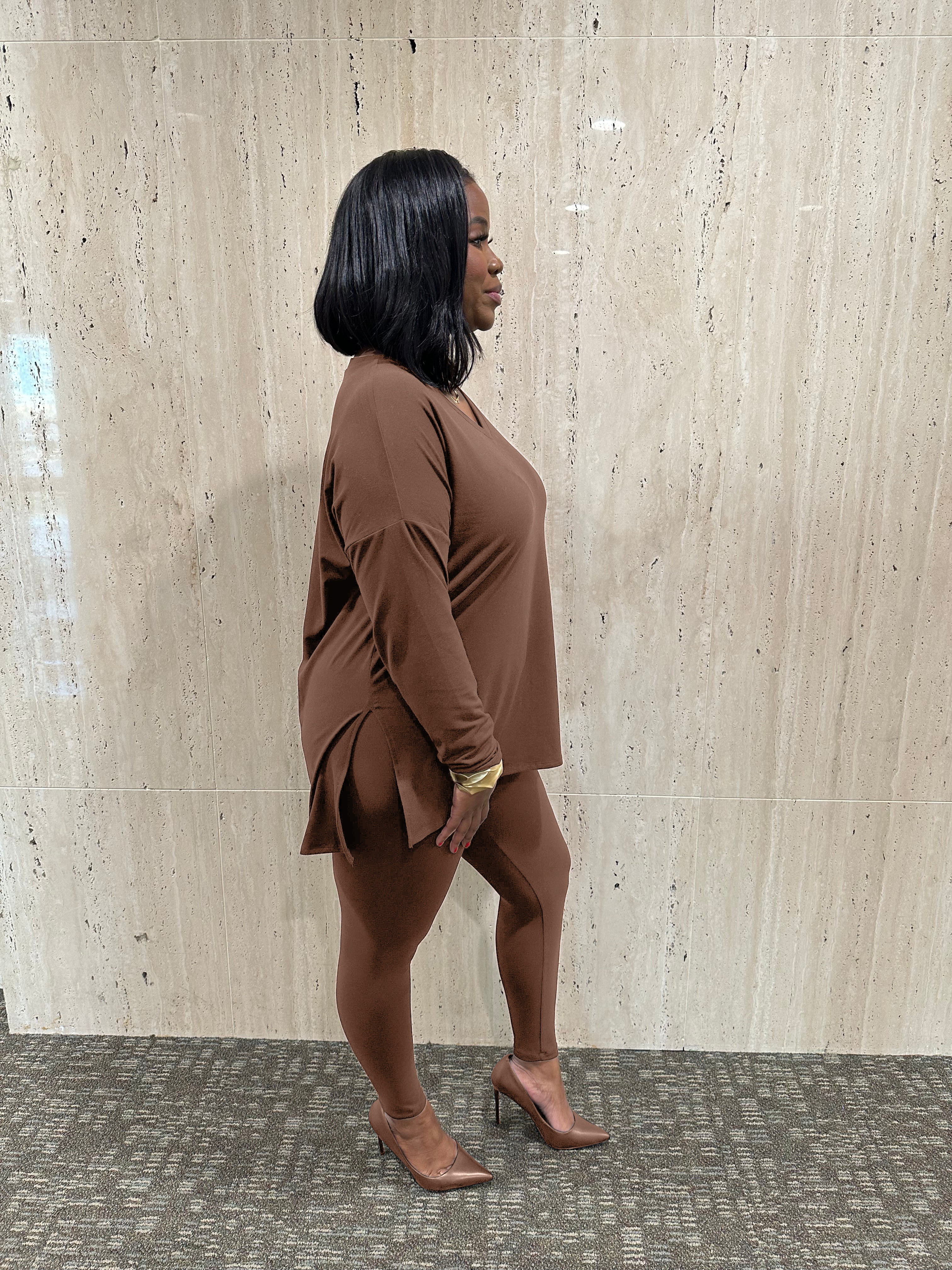 BROWN Relaxed Fit Matching Set | Small-3X