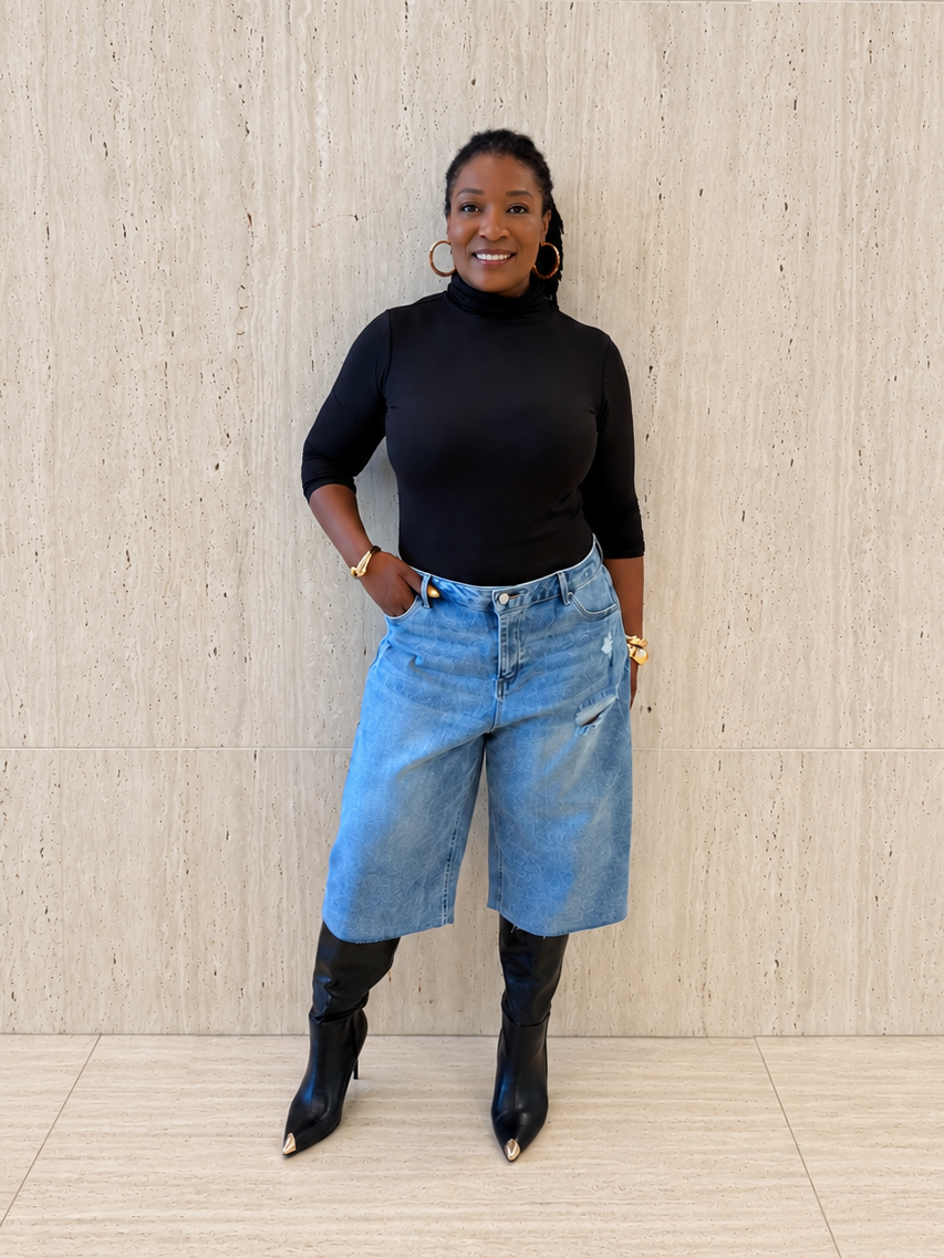 Medium Wash Denim Jorts