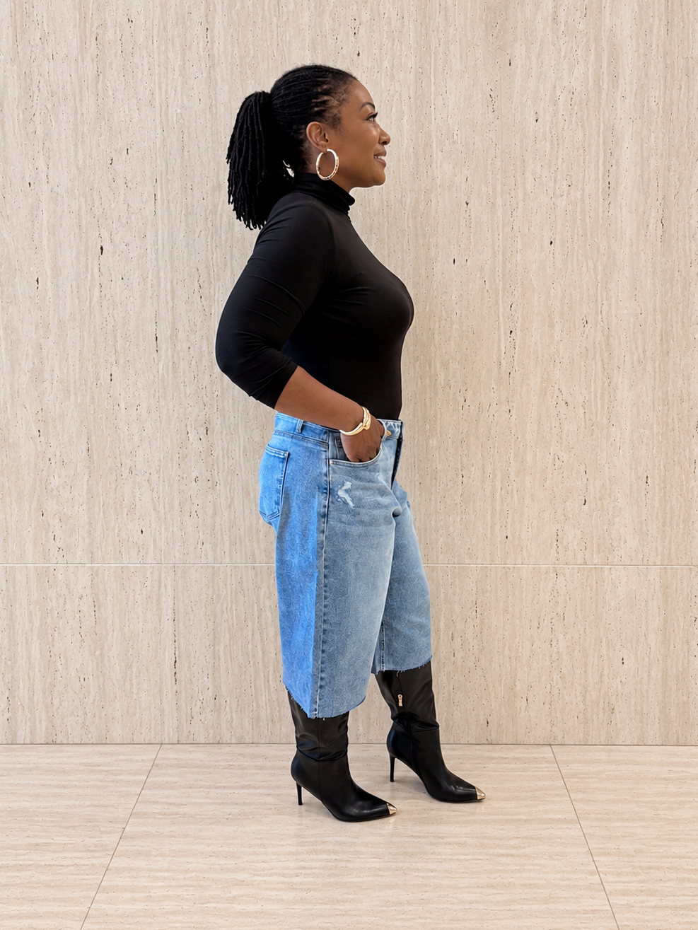 Medium Wash Denim Jorts