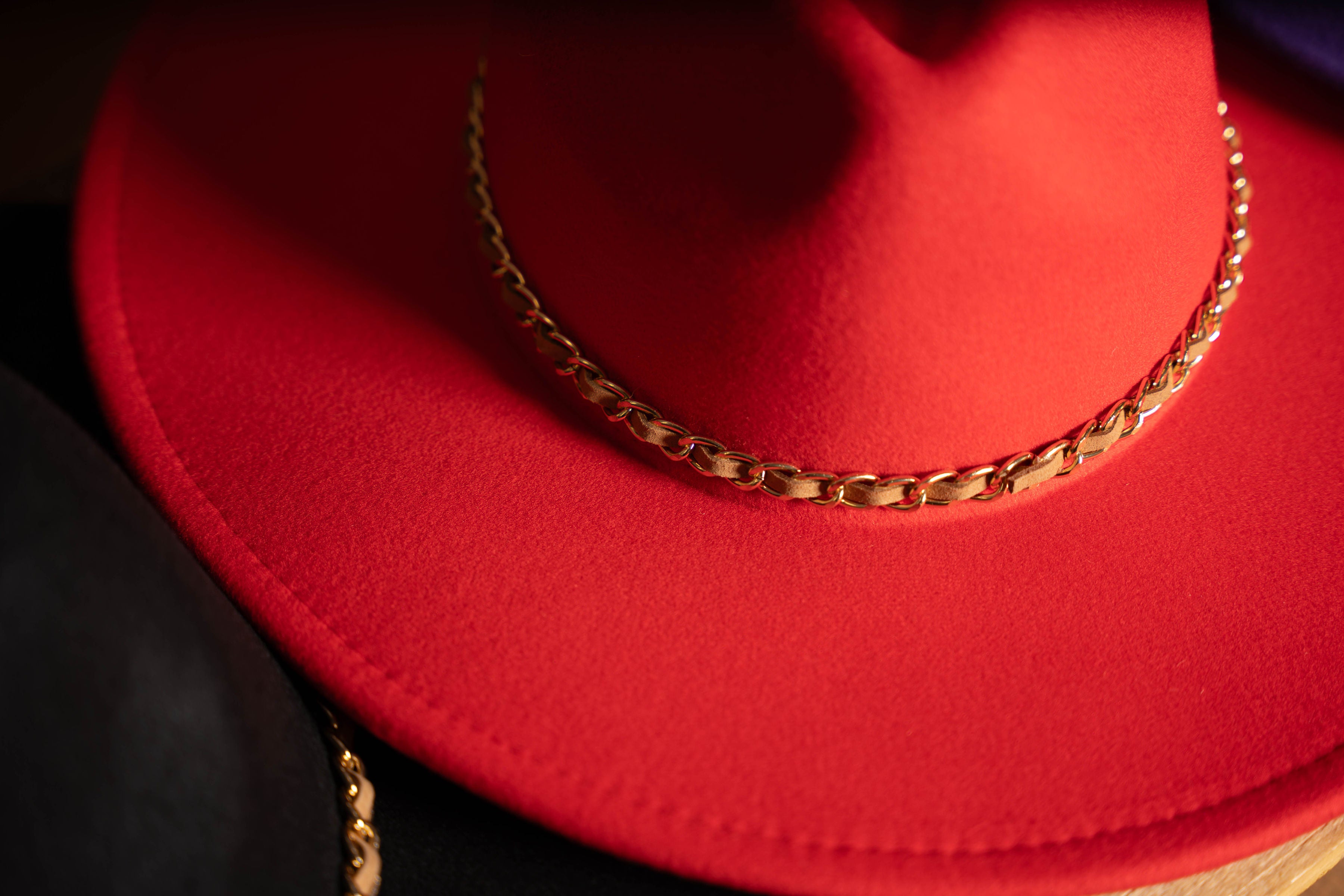 Red Orange Chain Fedora