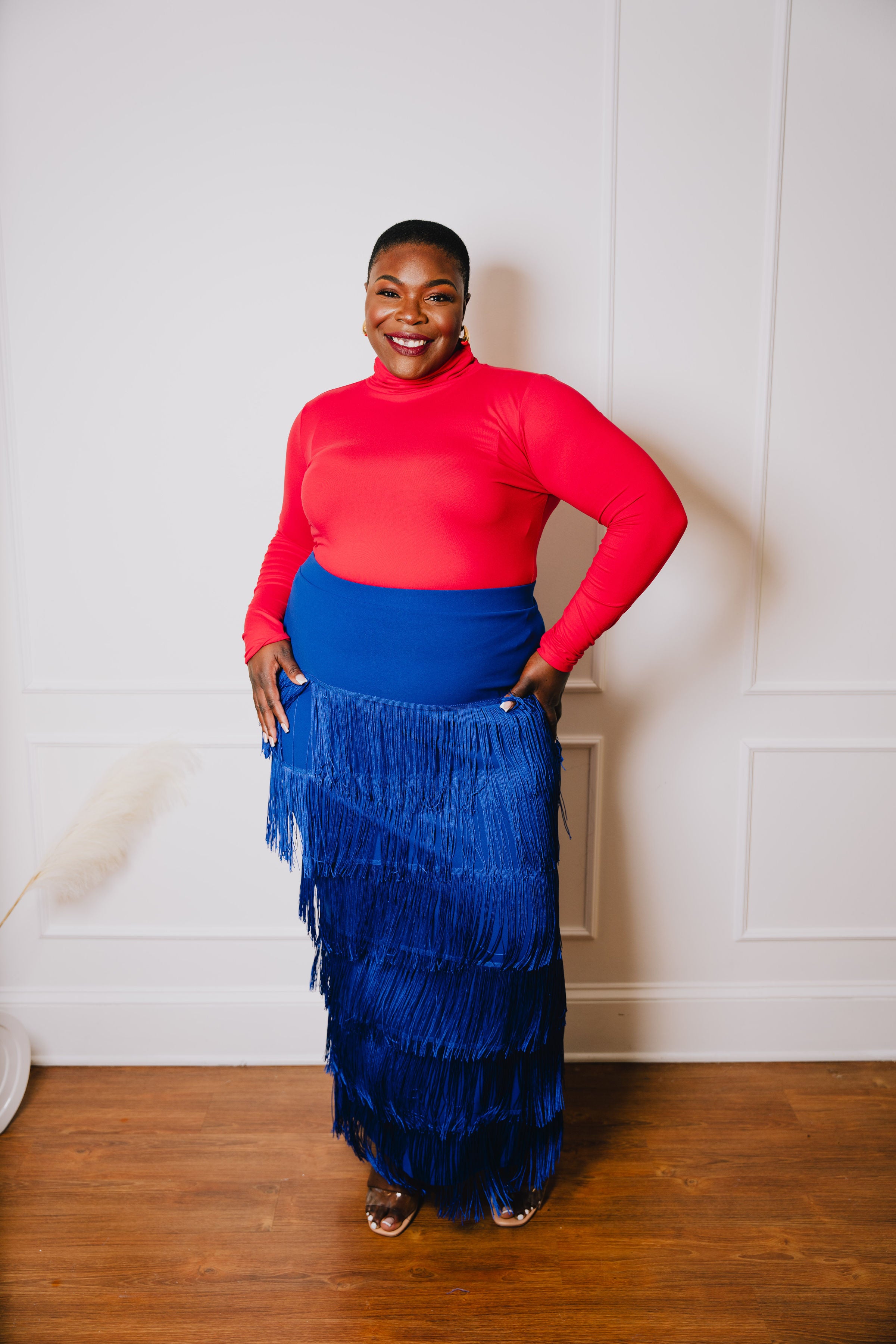 Red Kara Mock Neck | 1X - 3X