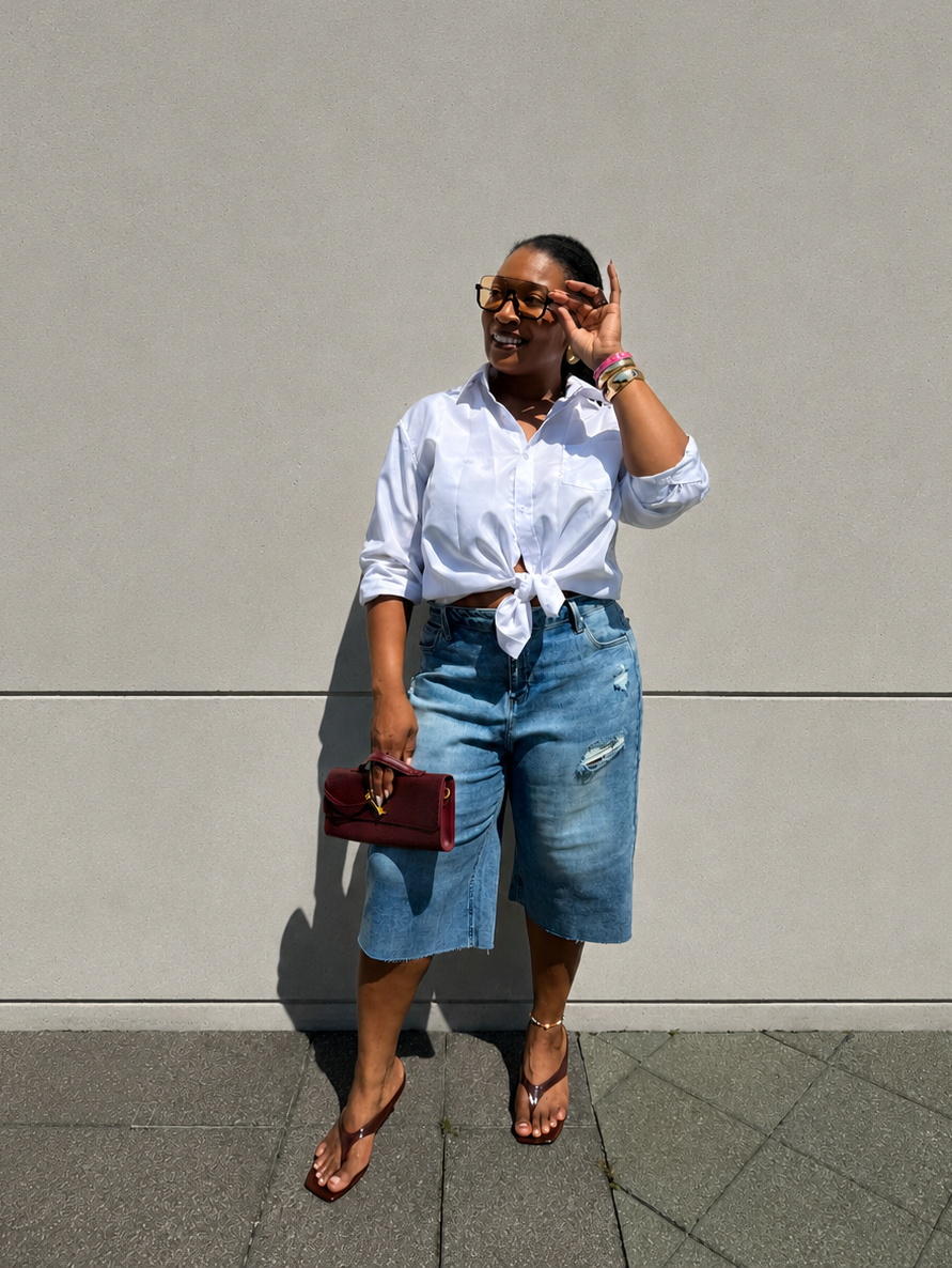Medium Wash Denim Jorts