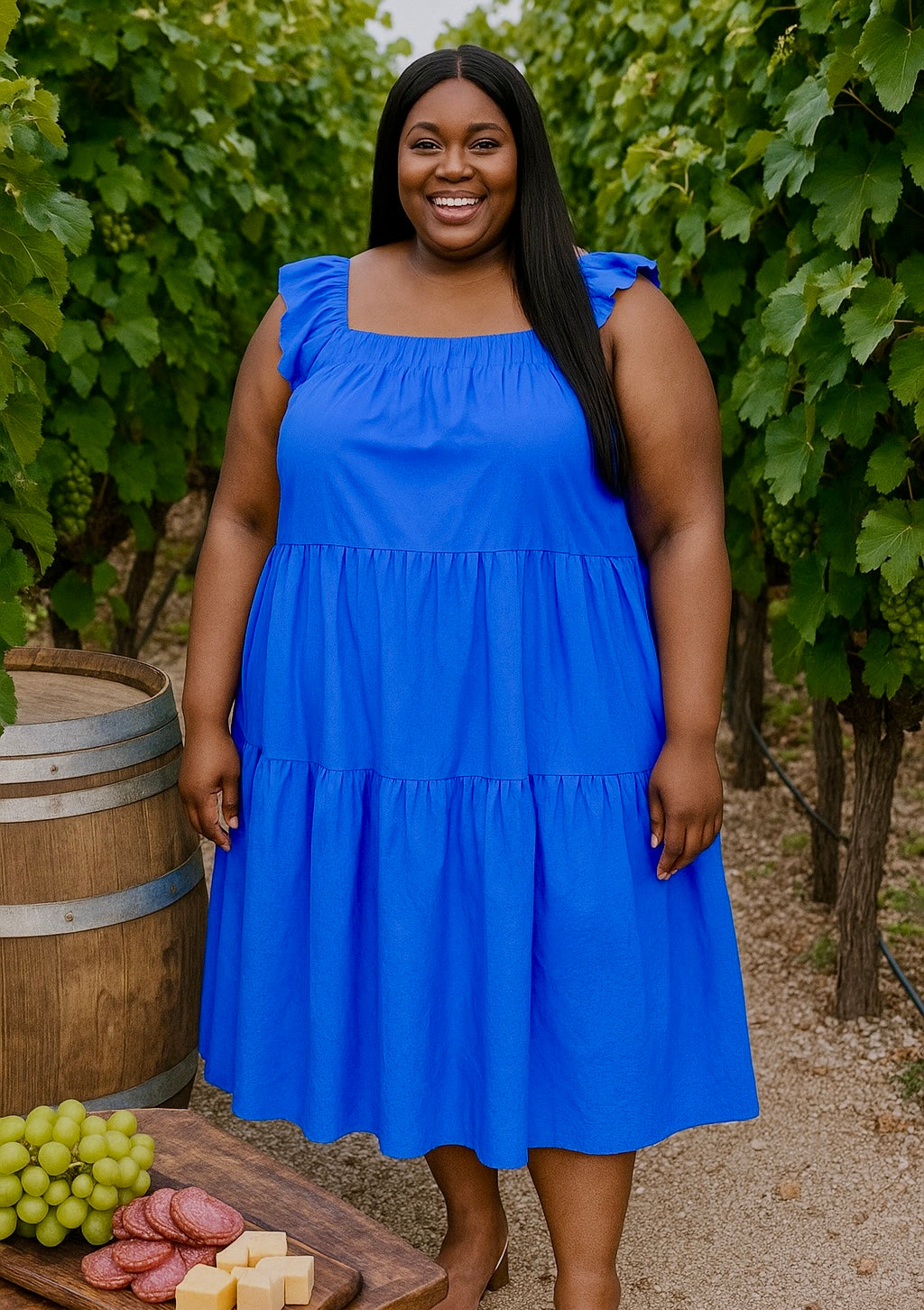Blue Poplin Dress | 1X-3X
