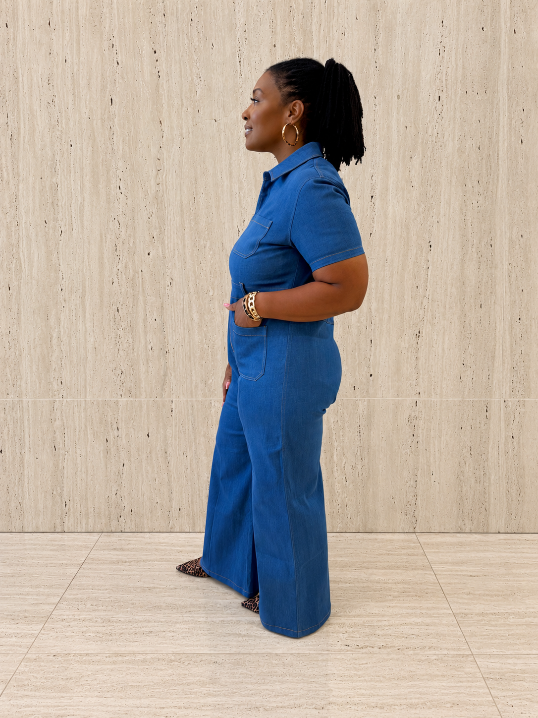 Denim Wide Leg Jumpsuit