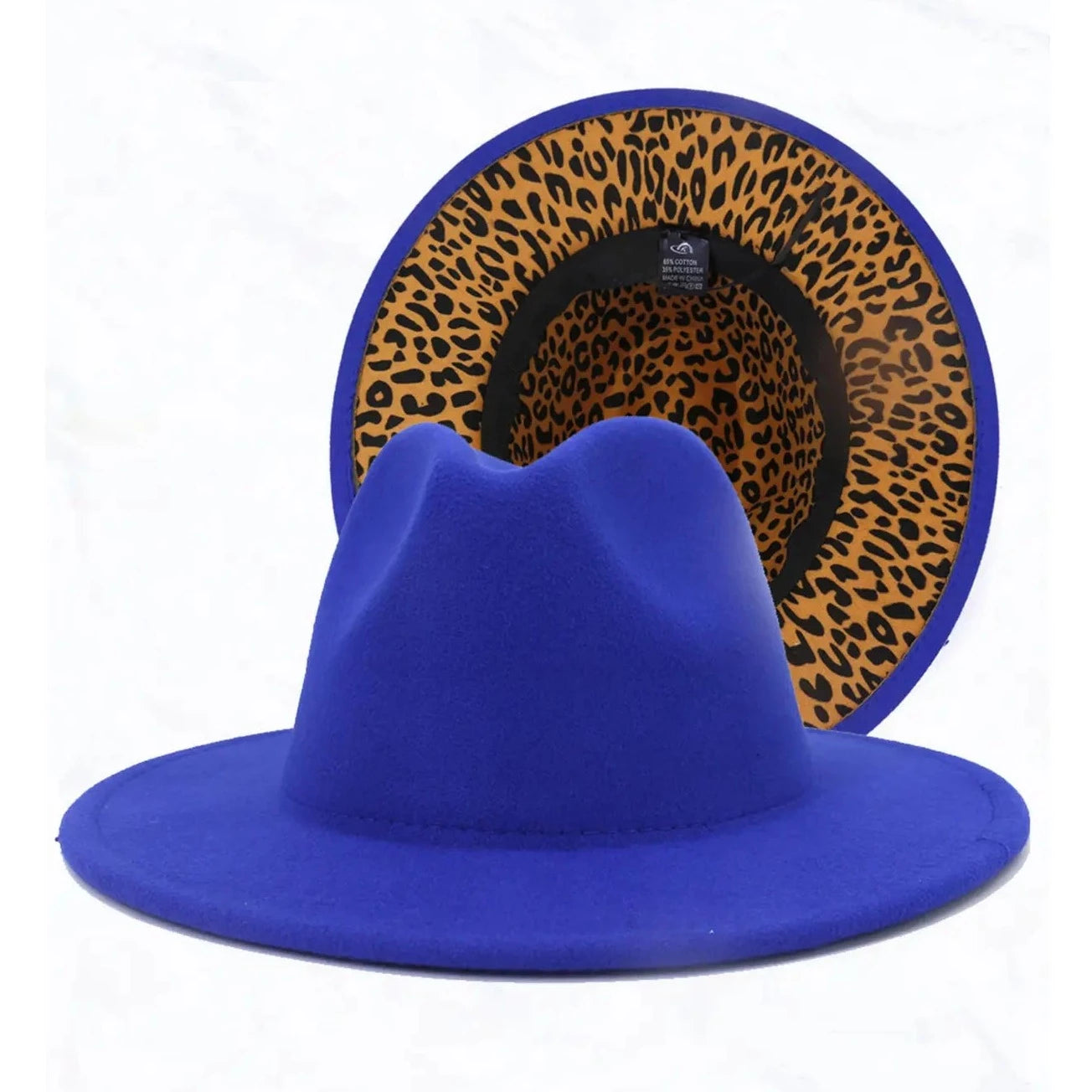 Royal Blue & Leopard Fedora