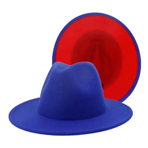 Royal Blue & Red Fedora