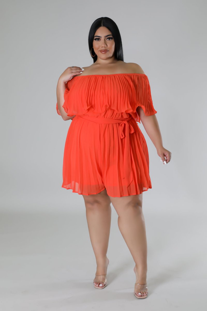 Orange Charlie Romper | Small - 3X