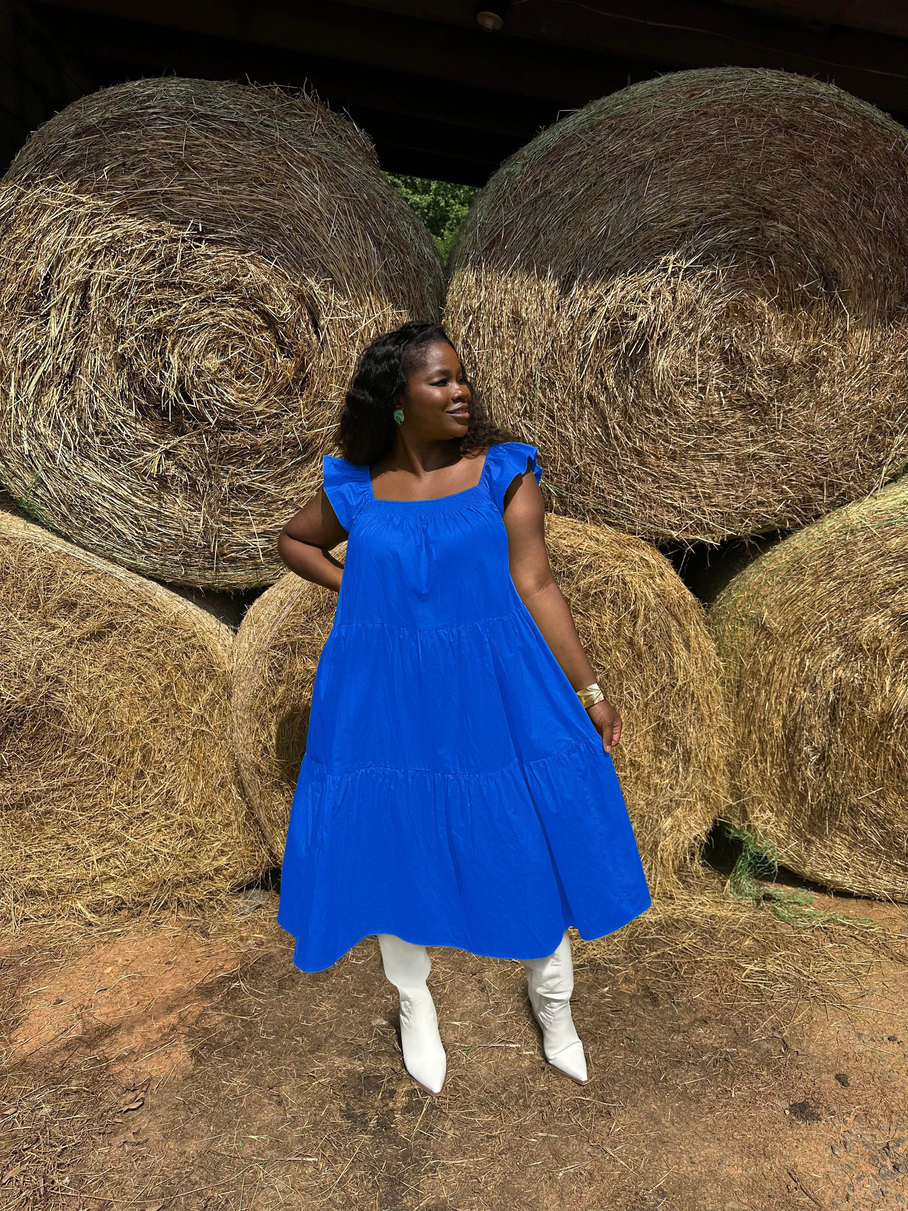 Blue Poplin Dress | 1X-3X