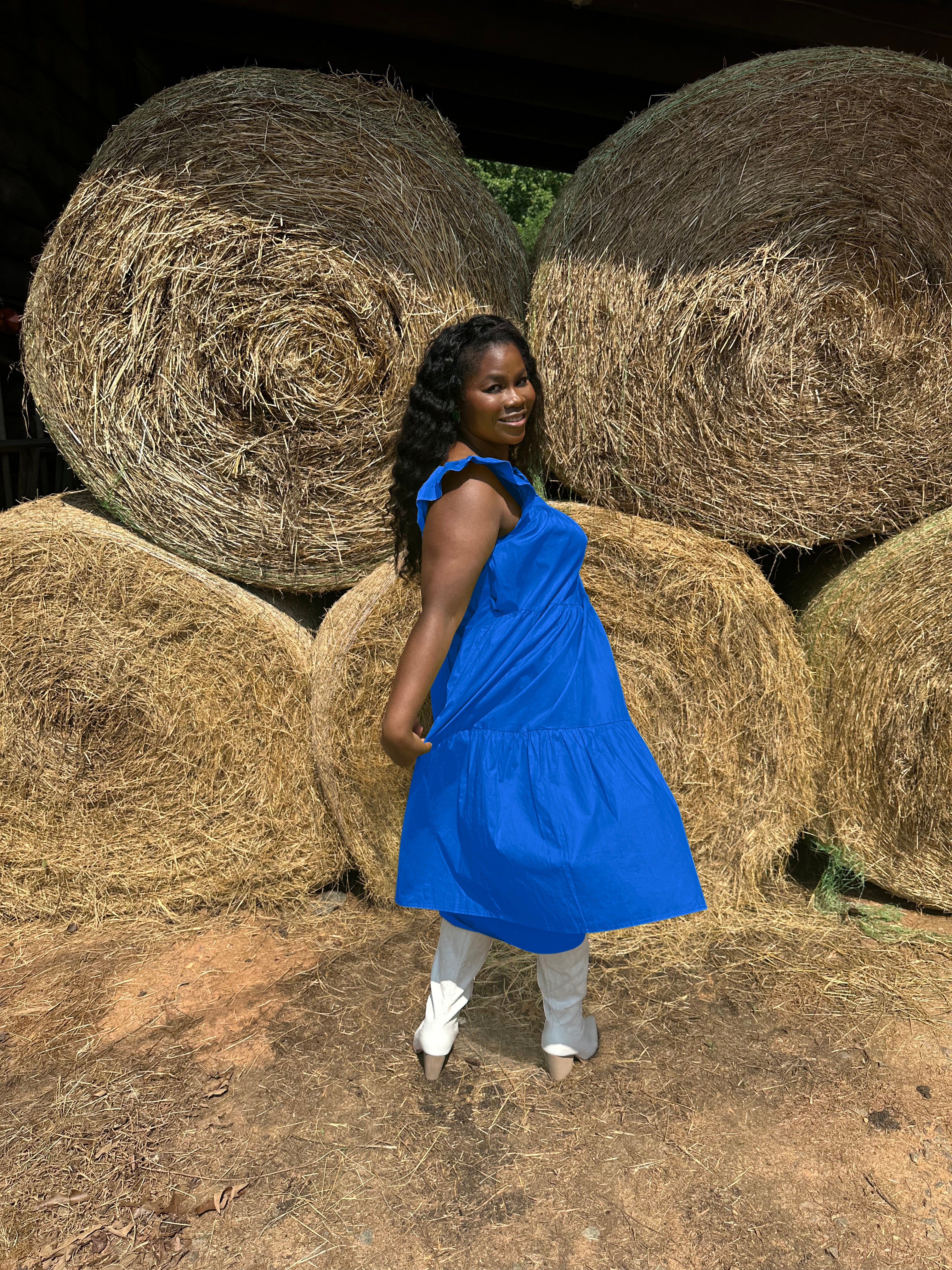 Blue Poplin Dress | 1X-3X