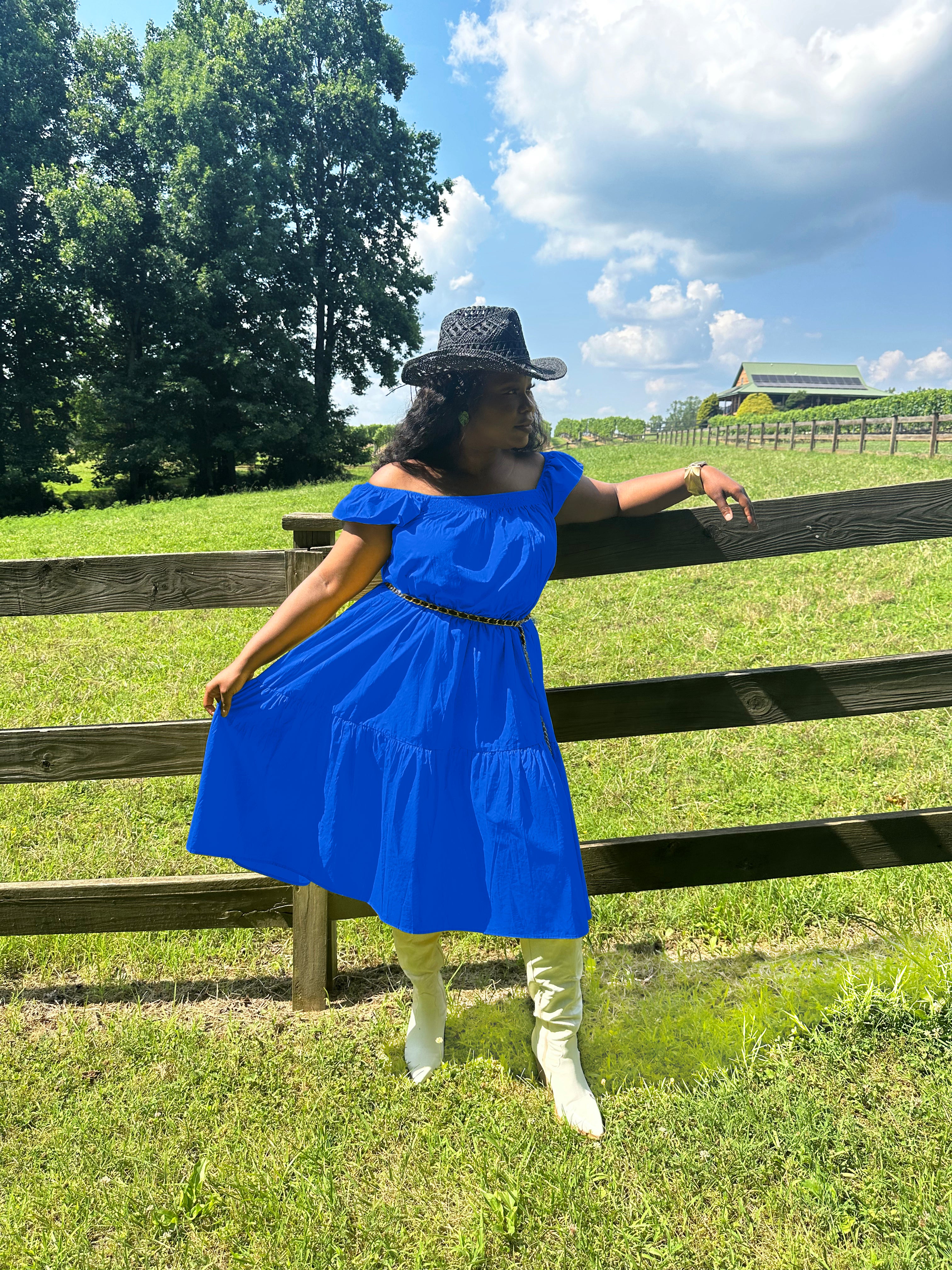 Blue Poplin Dress | 1X-3X