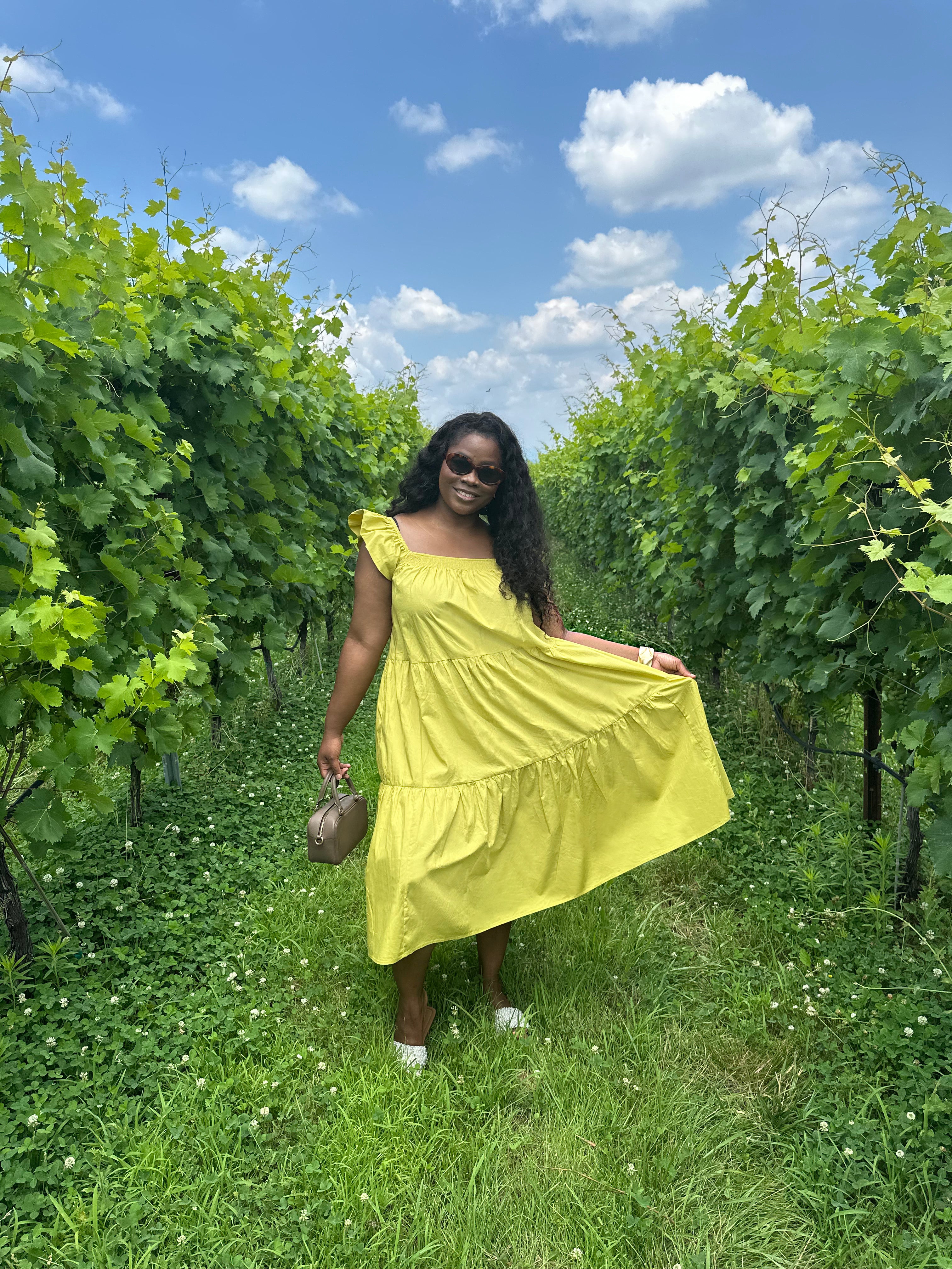 Chartreuse Poplin Dress | Small-3X