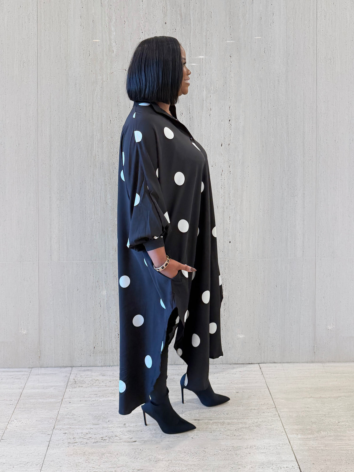 Black & White Polka Dot Maxi Dress
