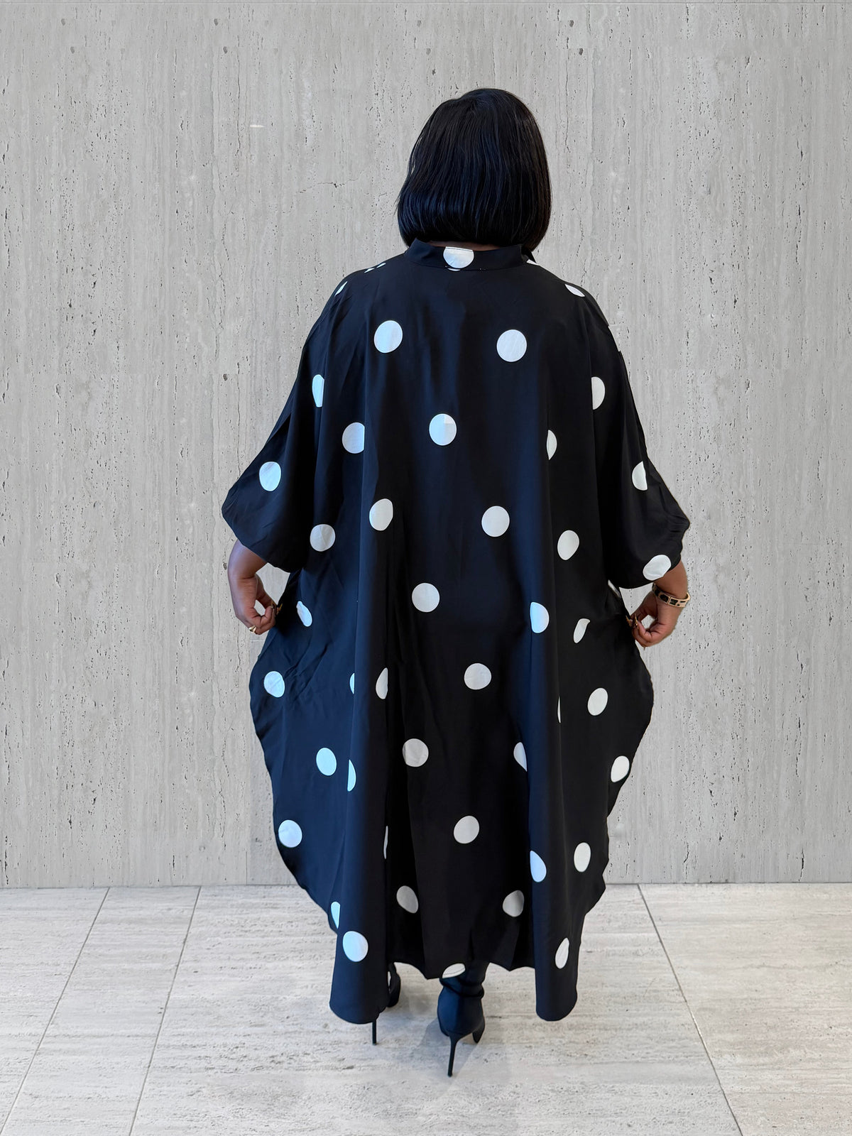 Black & White Polka Dot Maxi Dress