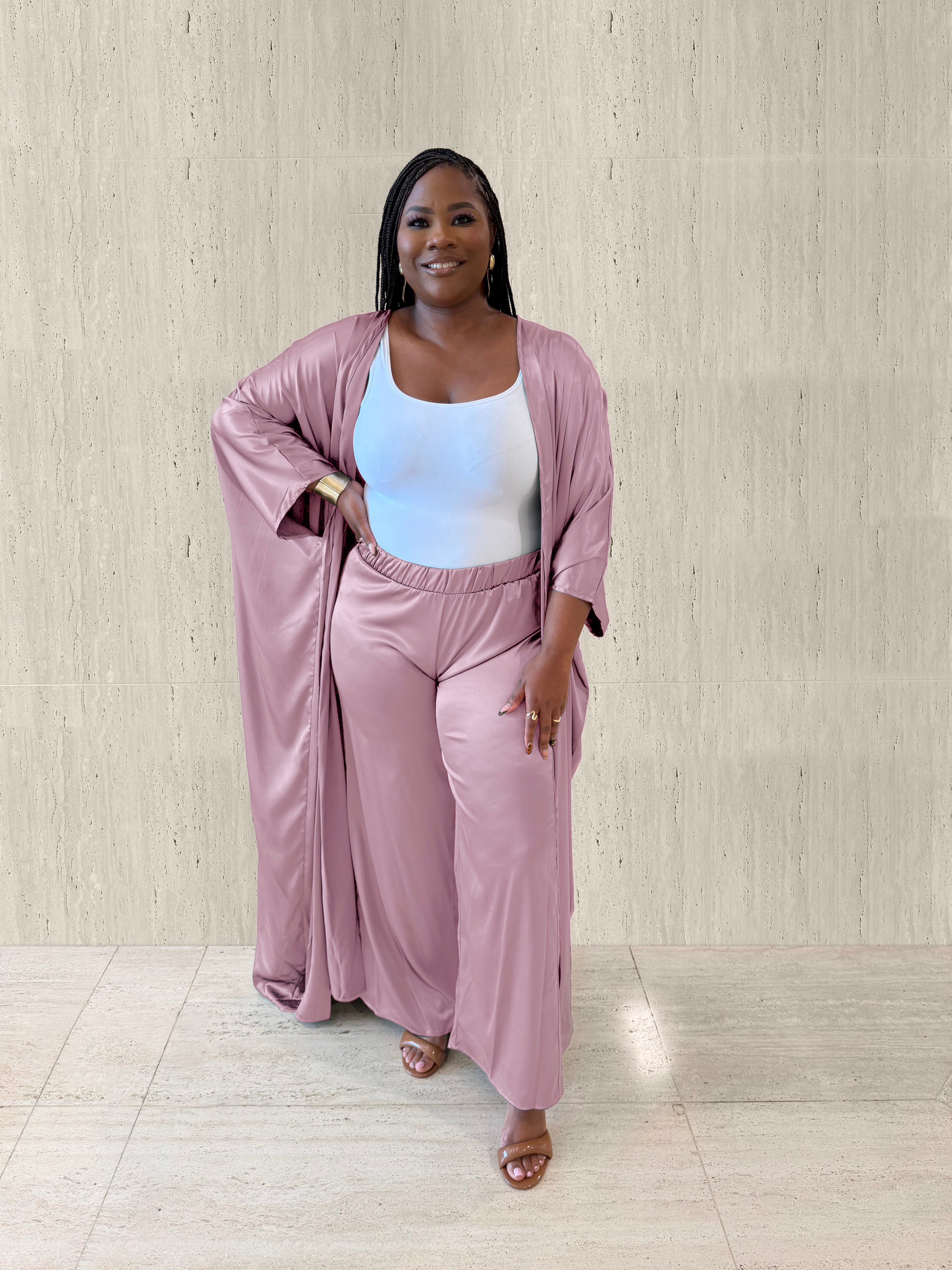 Soft Lavender Kimono Set