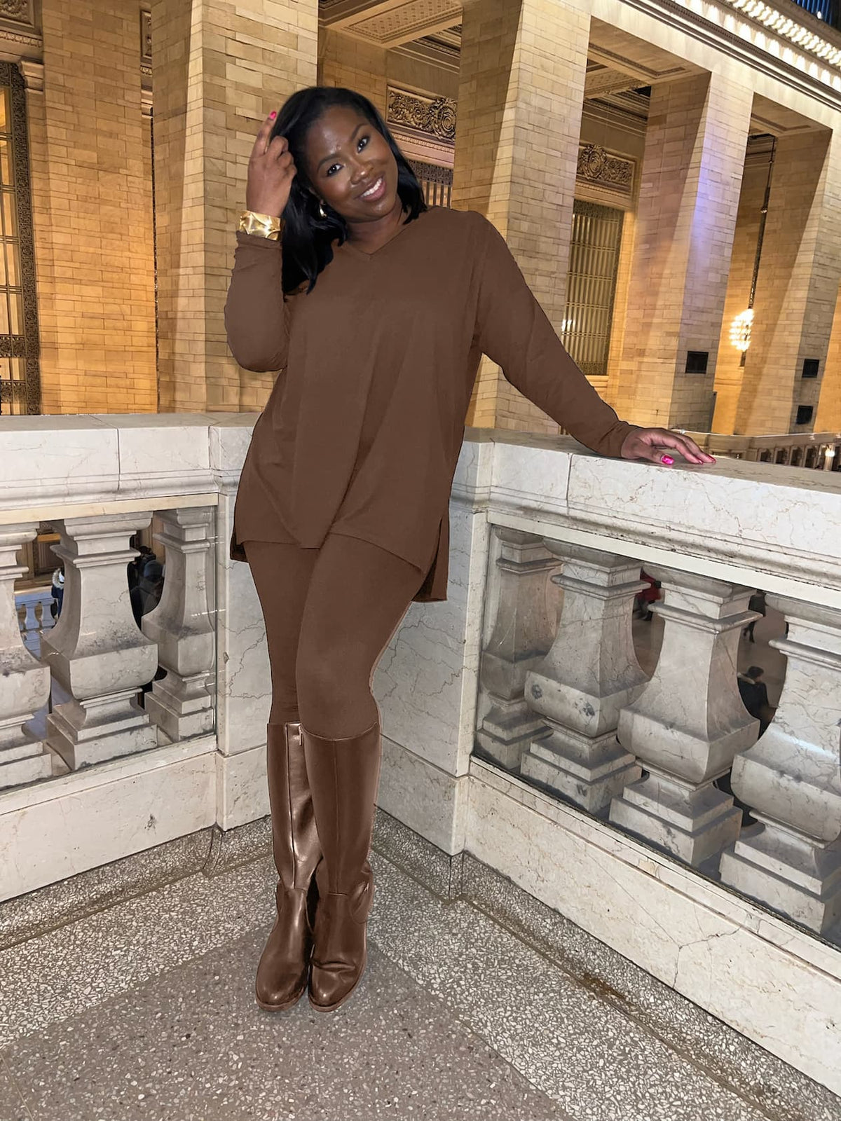 BROWN Relaxed Fit Matching Set
