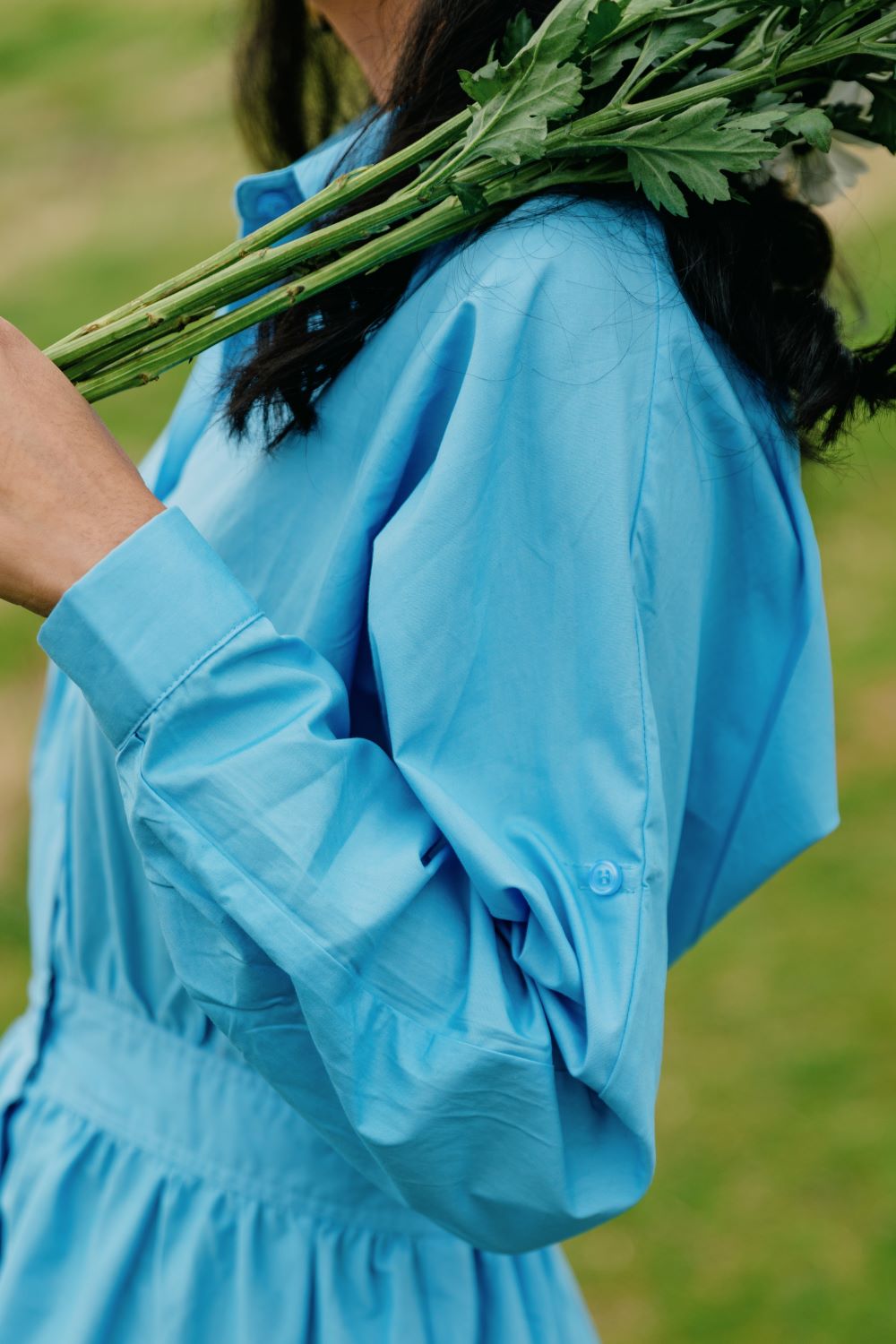 Blue Lily Shirt Dress | Small - 3X
