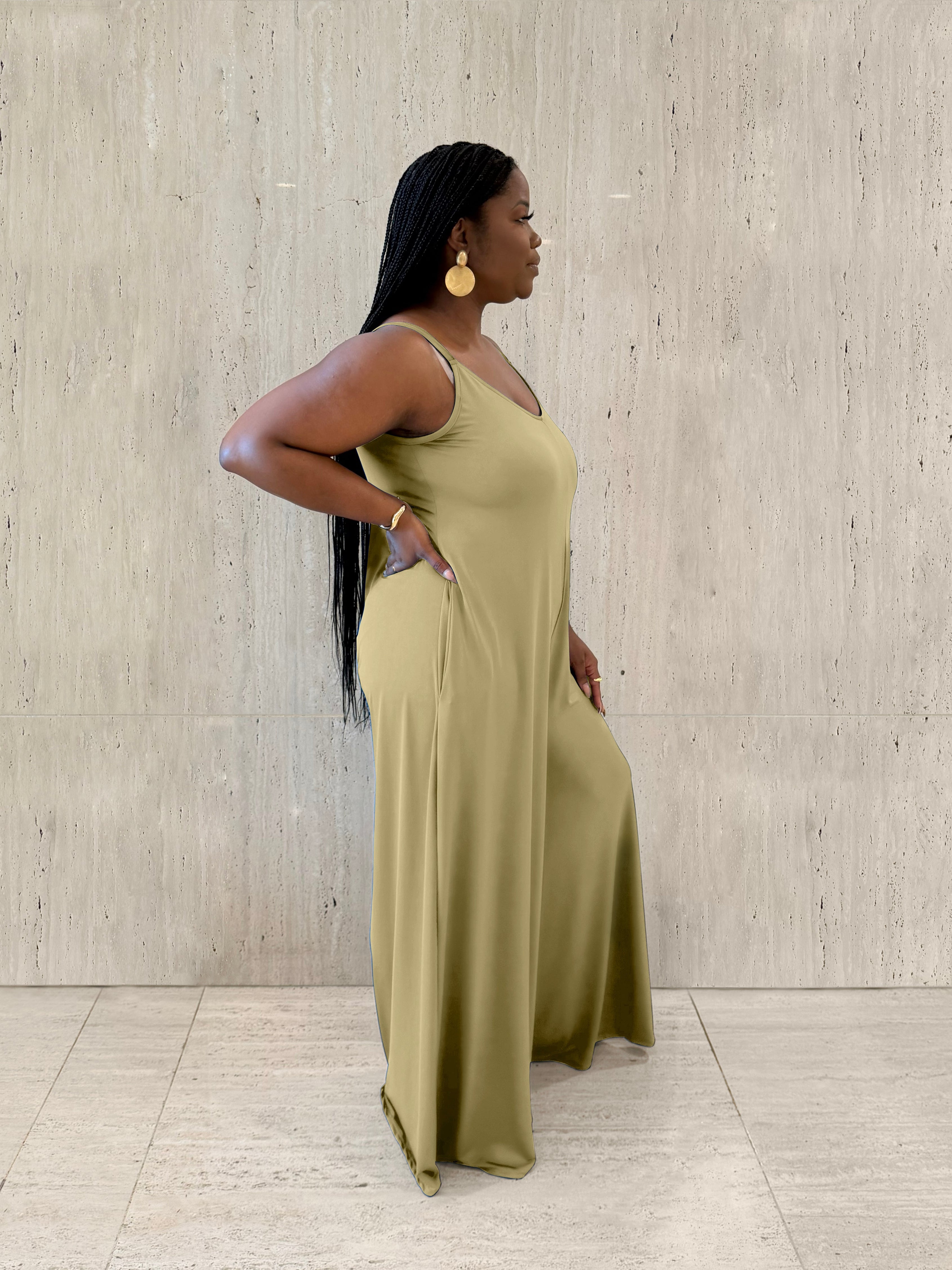 Olive Wide Leg Jumpsuit