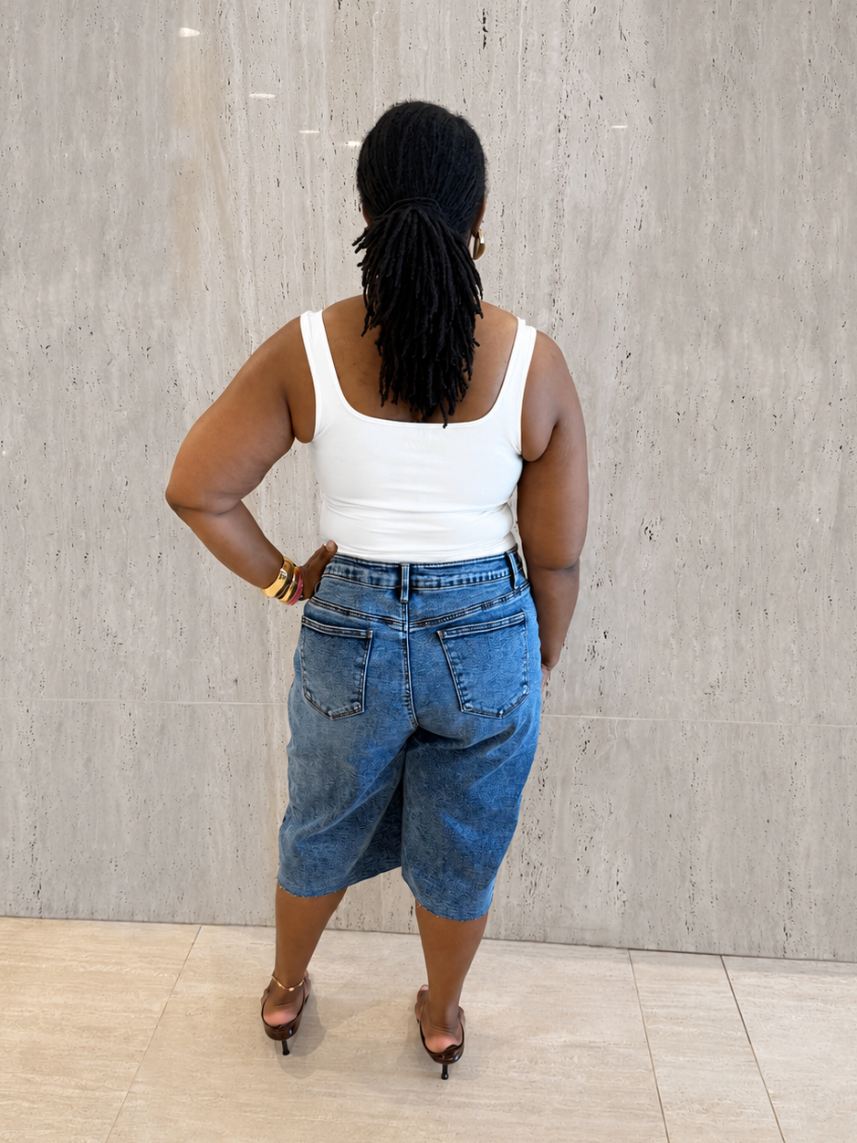 Acid Wash Denim Jorts