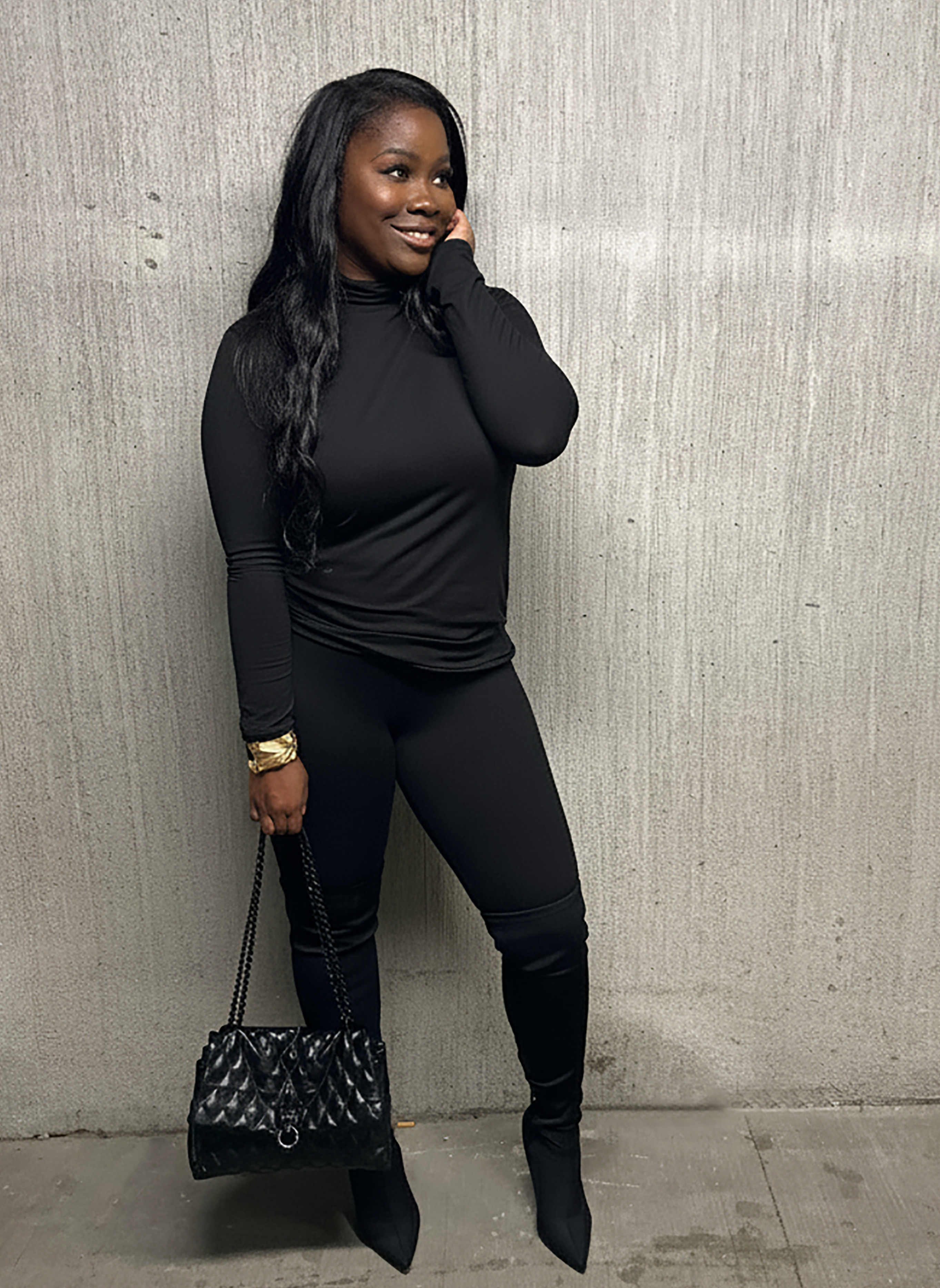 BLACK Long Sleeve Matching Set | Small-3X