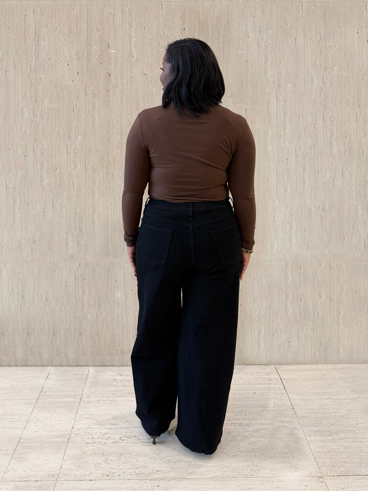 Black Wash Wide-Leg Denim