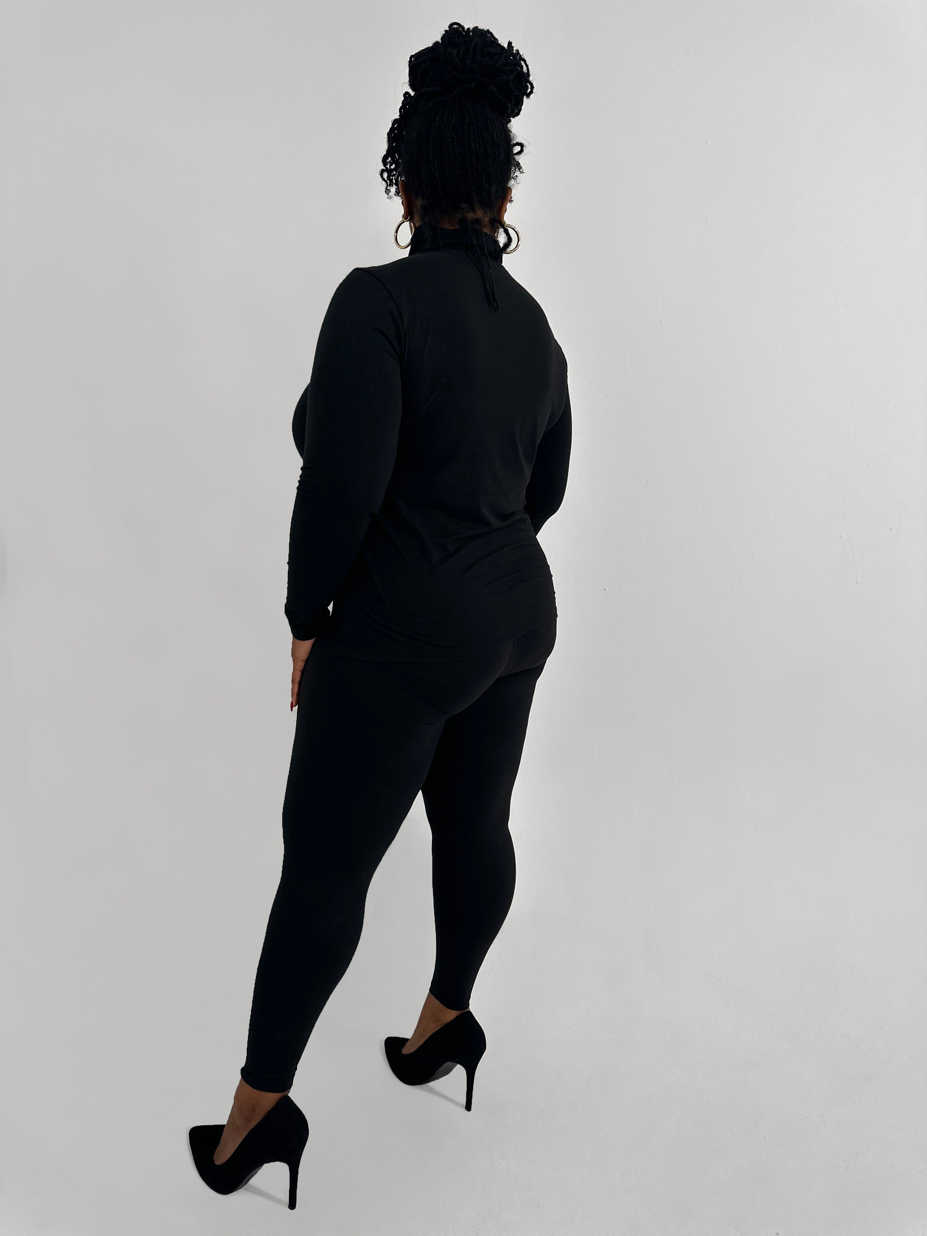 BLACK Long Sleeve Matching Set | Small-3X
