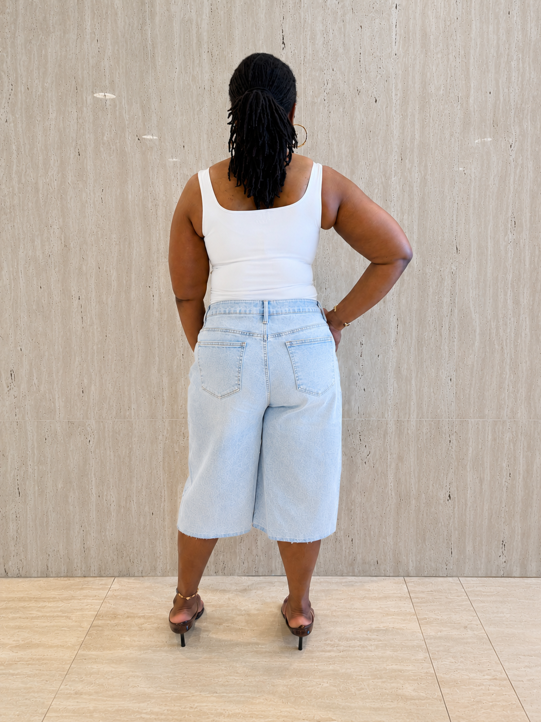 Light Wash Denim Jorts