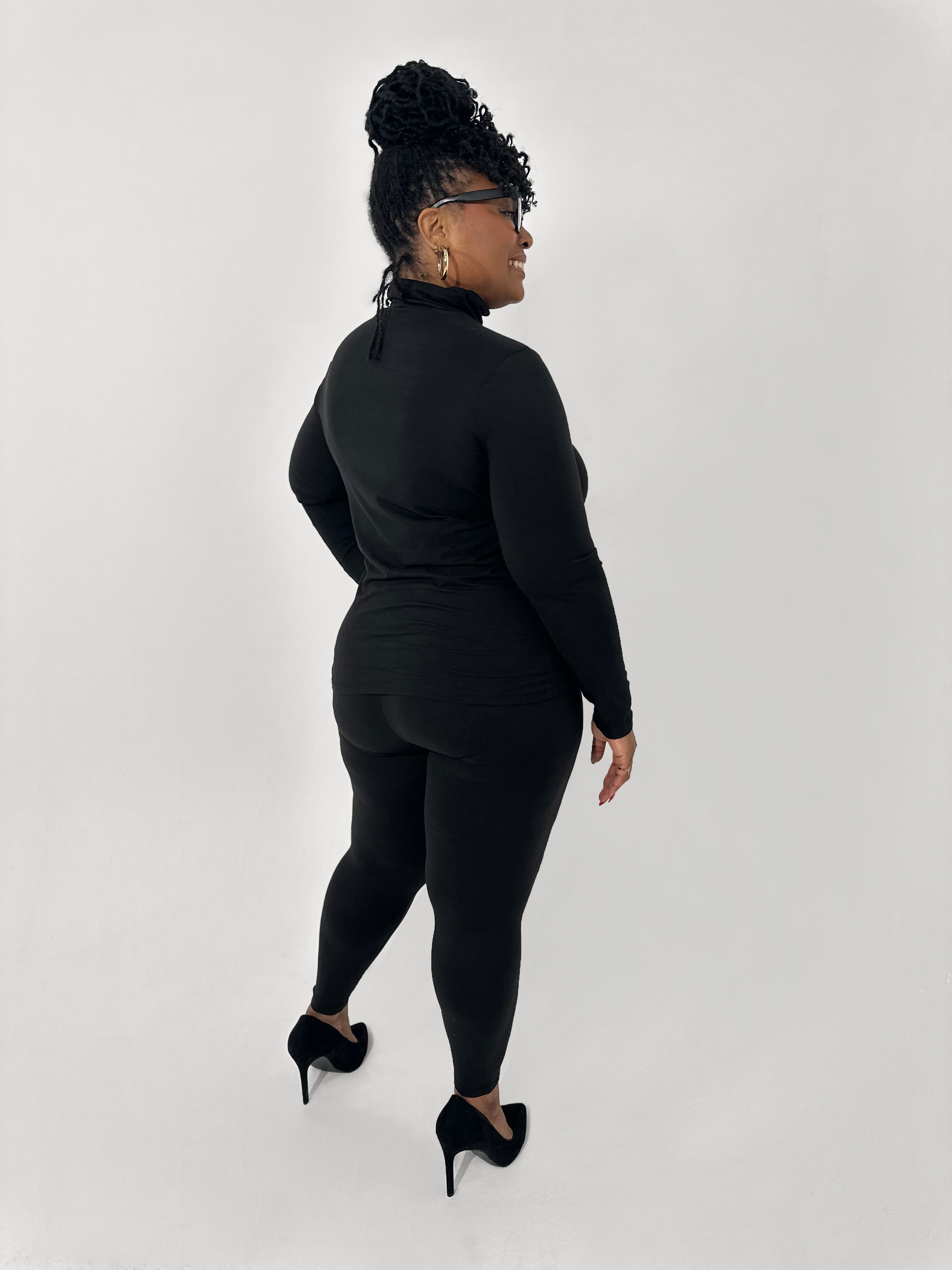 BLACK Long Sleeve Matching Set | Small-3X