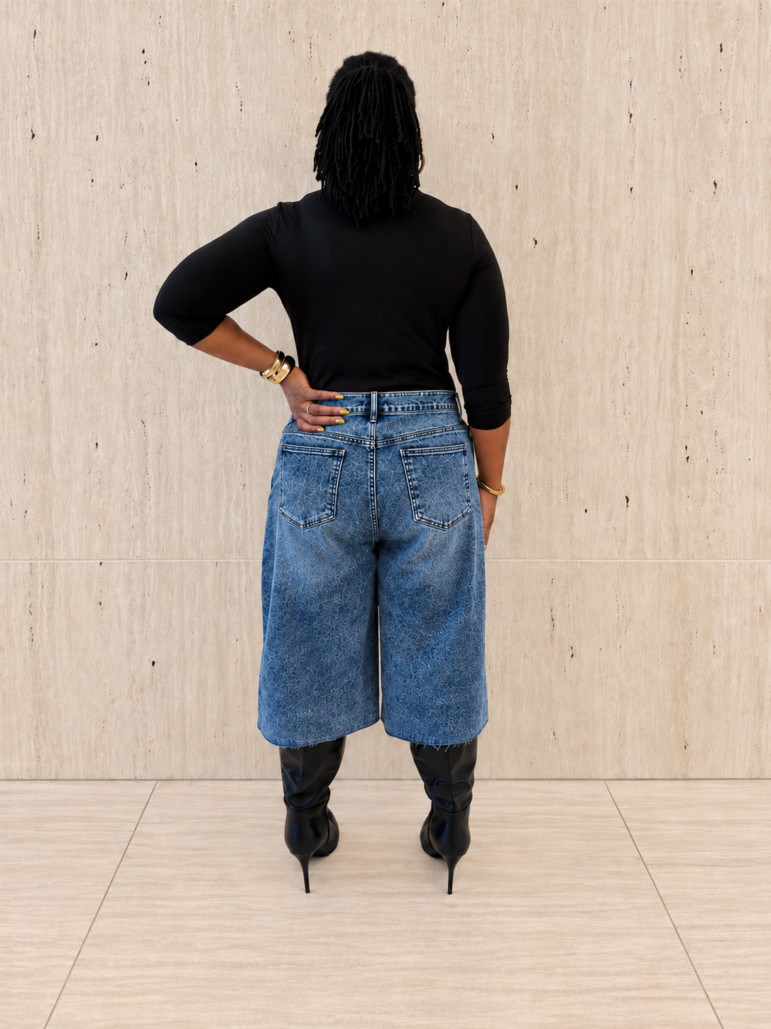 Acid Wash Denim Jorts