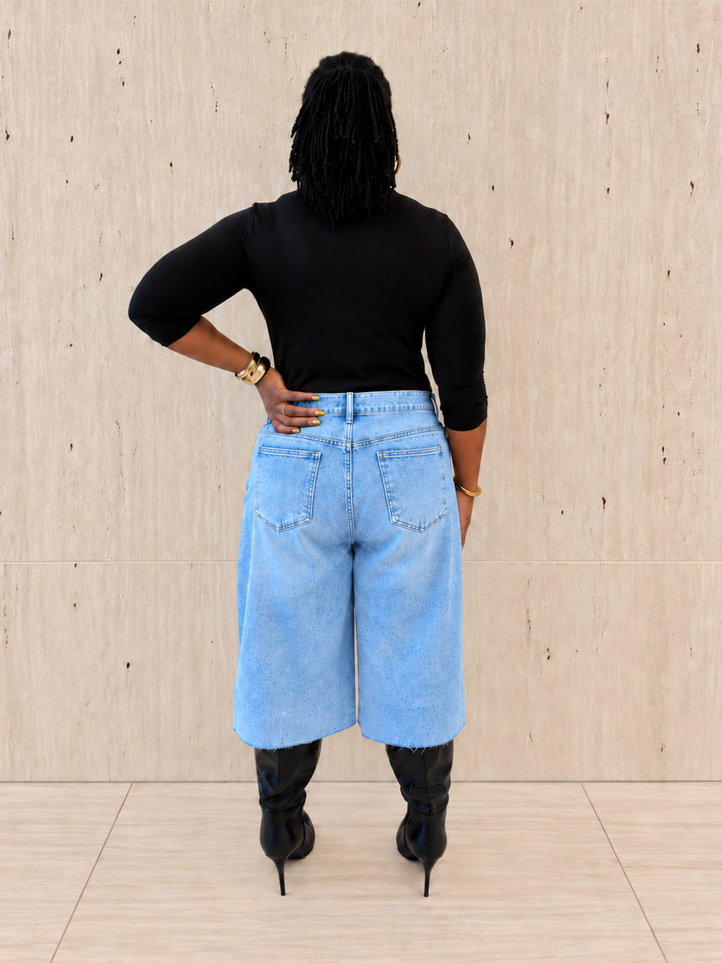 Light Wash Denim Jorts