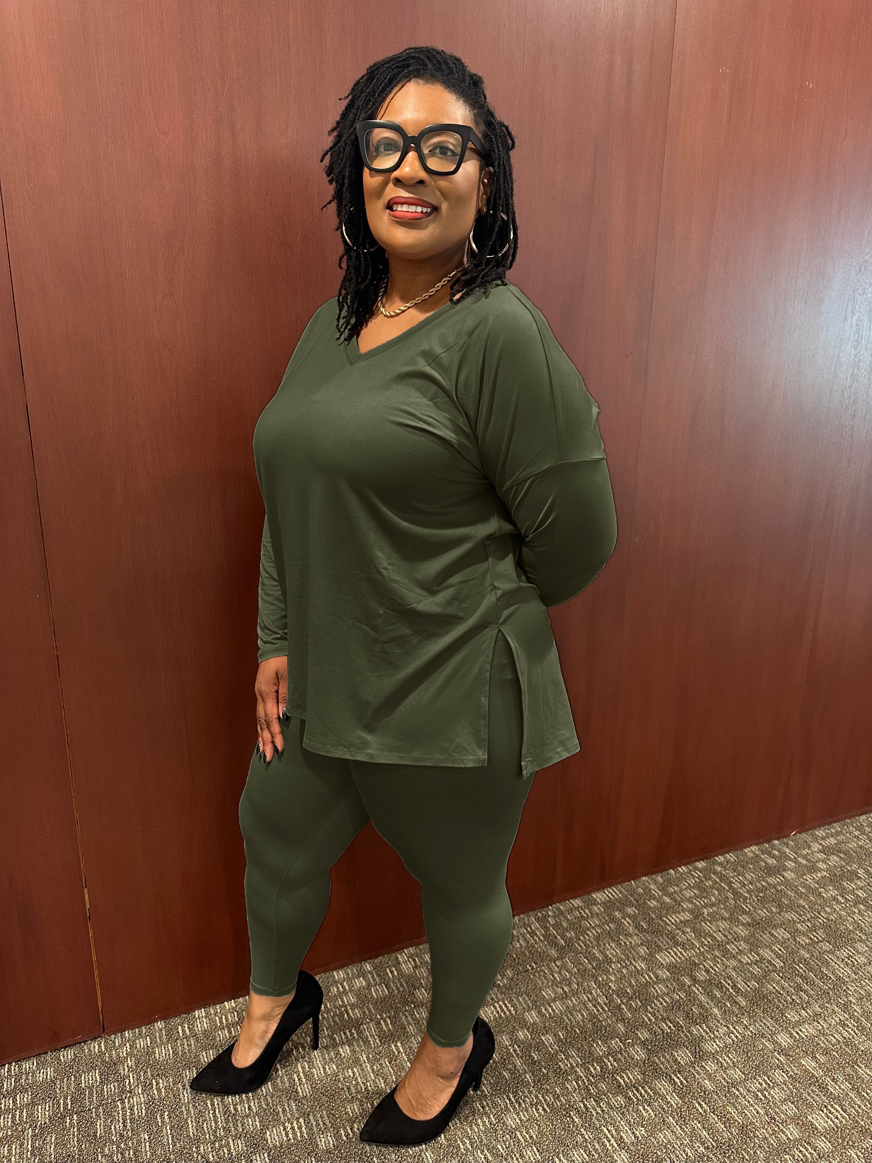 OLIVE Relaxed Fit Matching Set | Small-3X