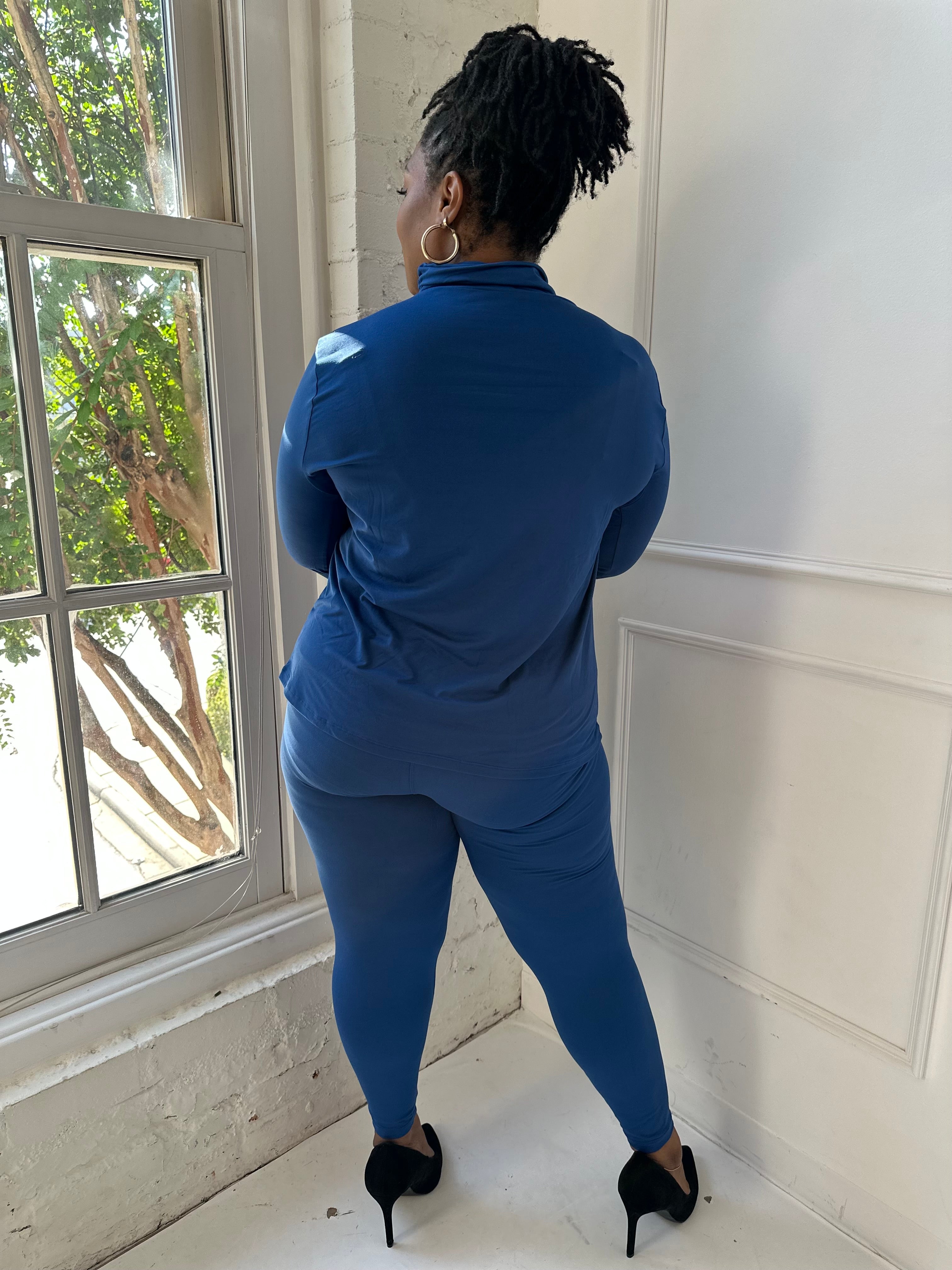 LIGHT NAVY Long Sleeve Matching Set | Small-3X
