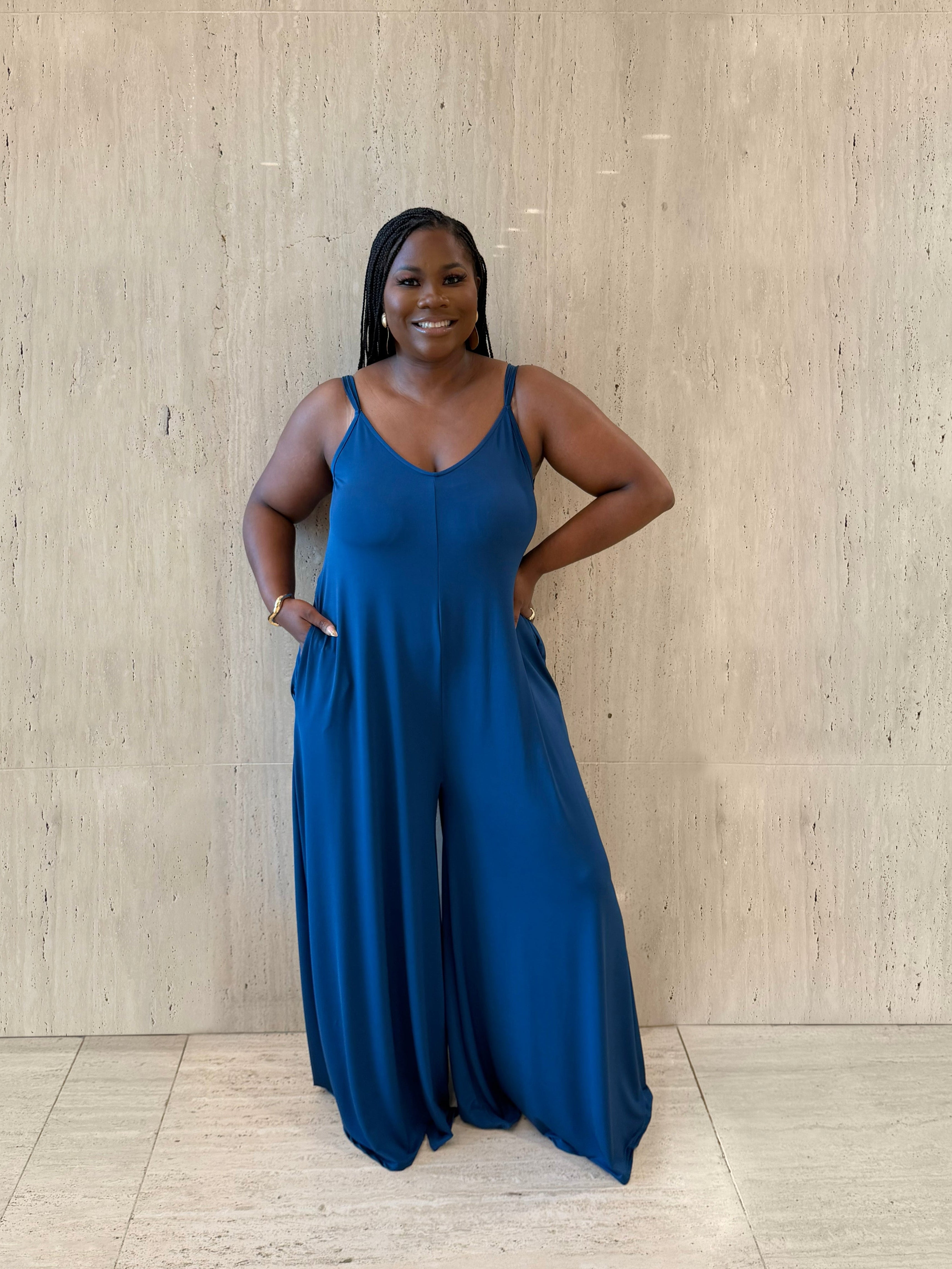 Blue Wide Leg Jumpsuit