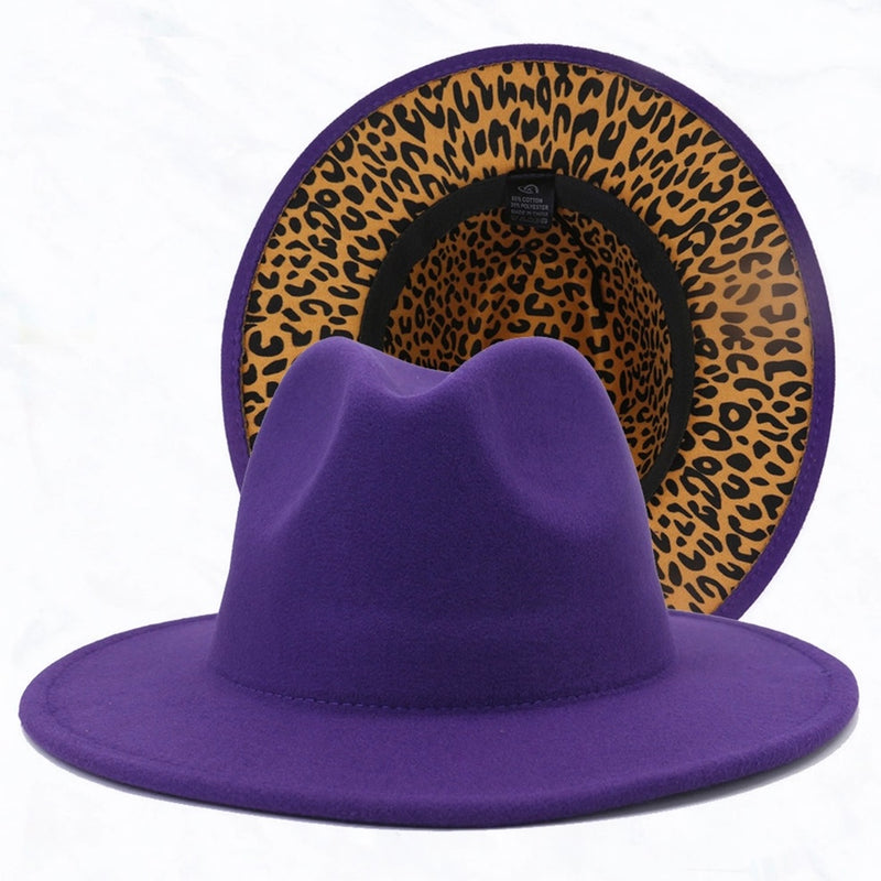 Purple & Leopard Fedora