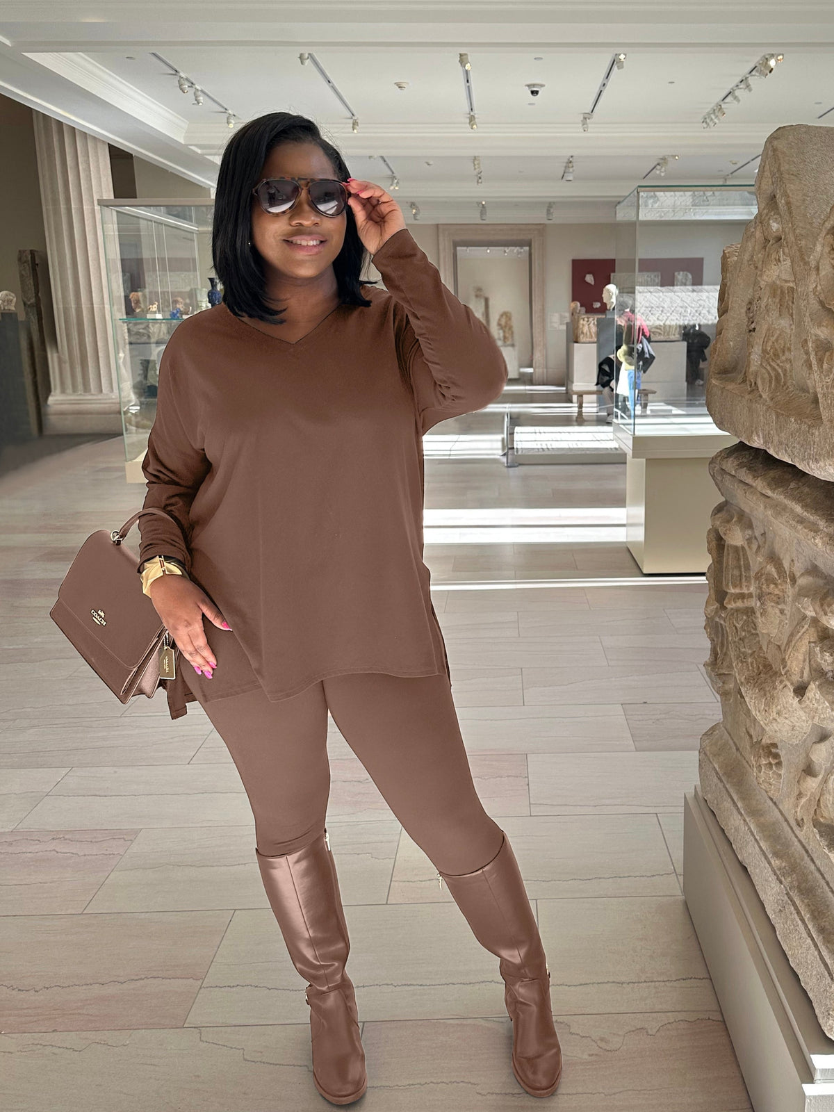 BROWN Relaxed Fit Matching Set