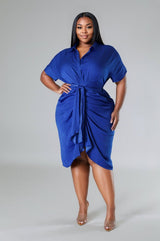 Blue Shirt Dress | 1X-3X