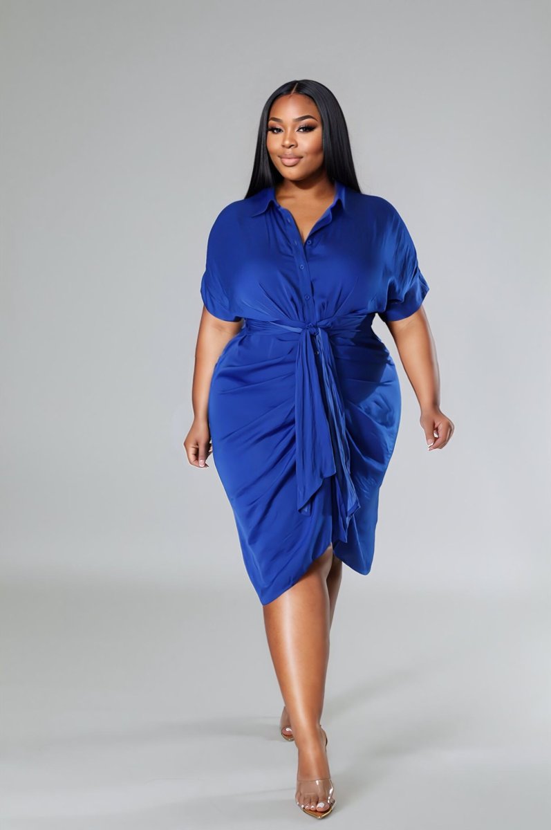 Blue Shirt Dress | 1X-3X