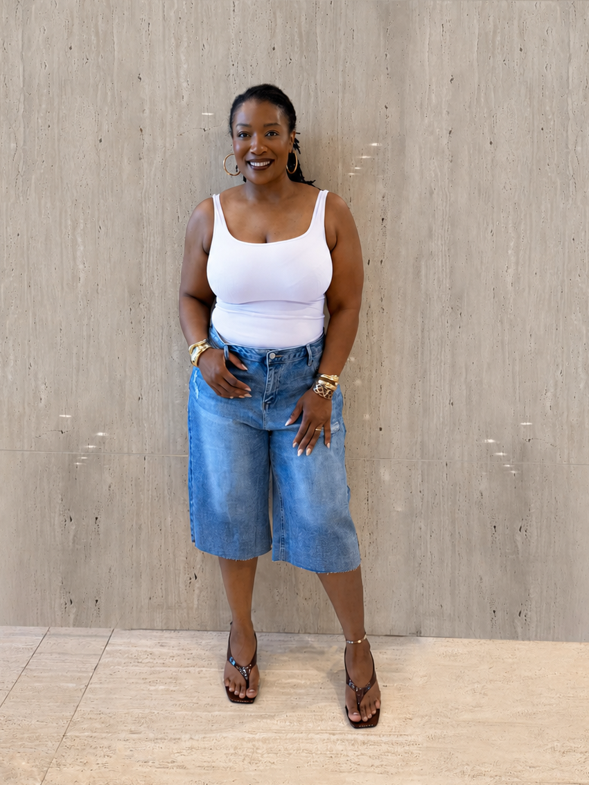 Medium Wash Denim Jorts