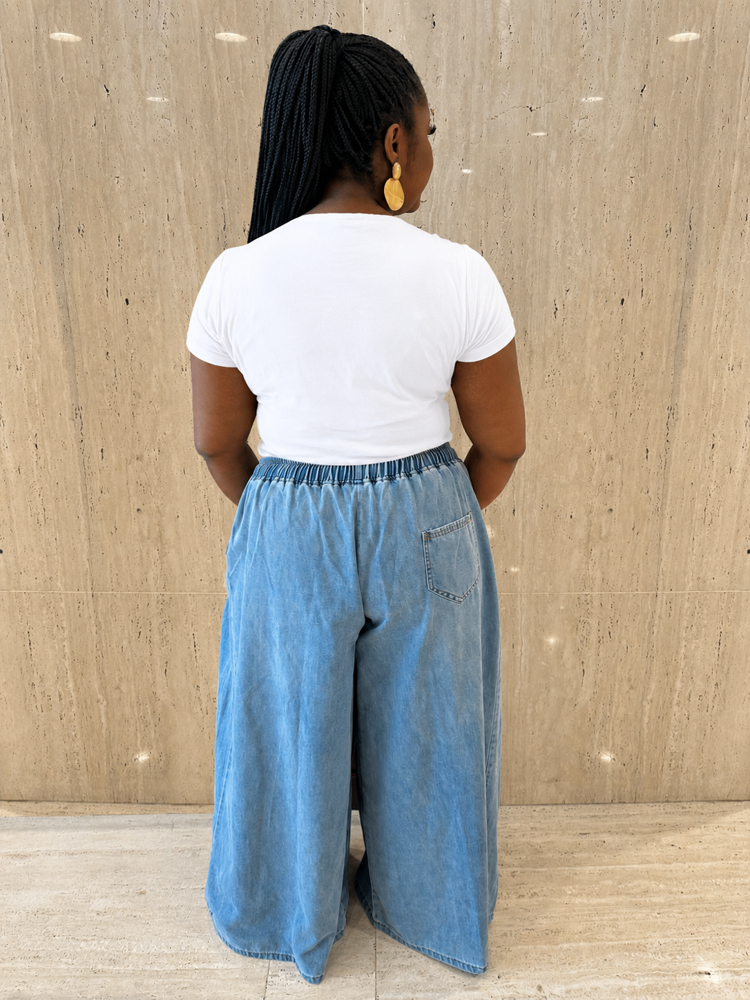 Light Wash Wide-Leg Denim
