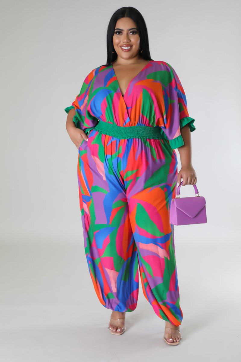 Green Mahi Jumpsuit | 1X - 3X