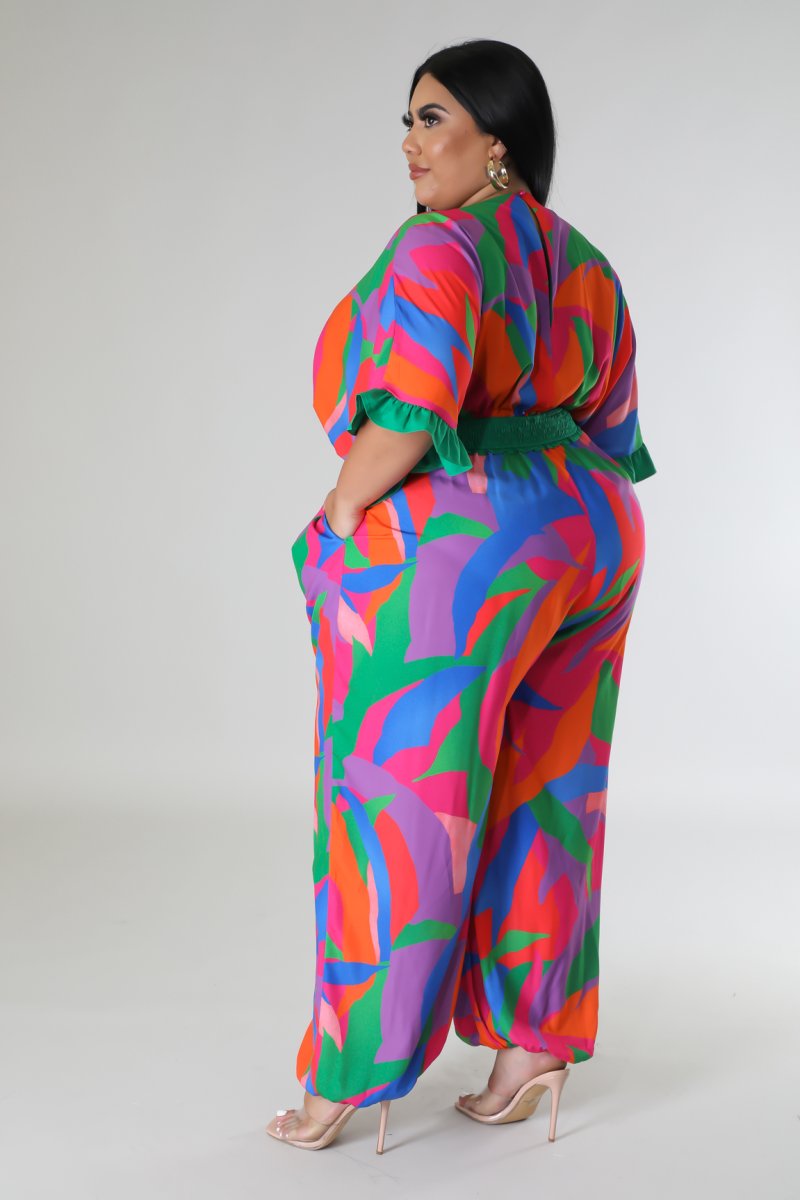 Green Mahi Jumpsuit | 1X - 3X
