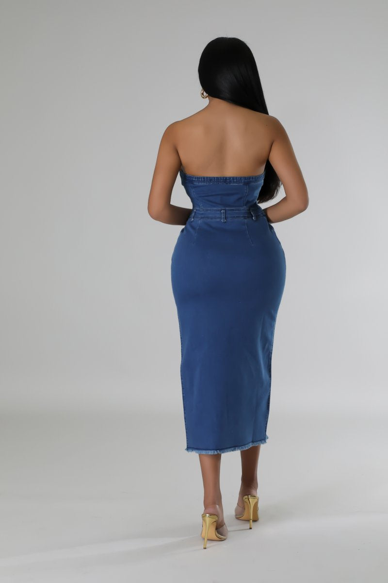 Hannah Denim Dress | Small - 3X